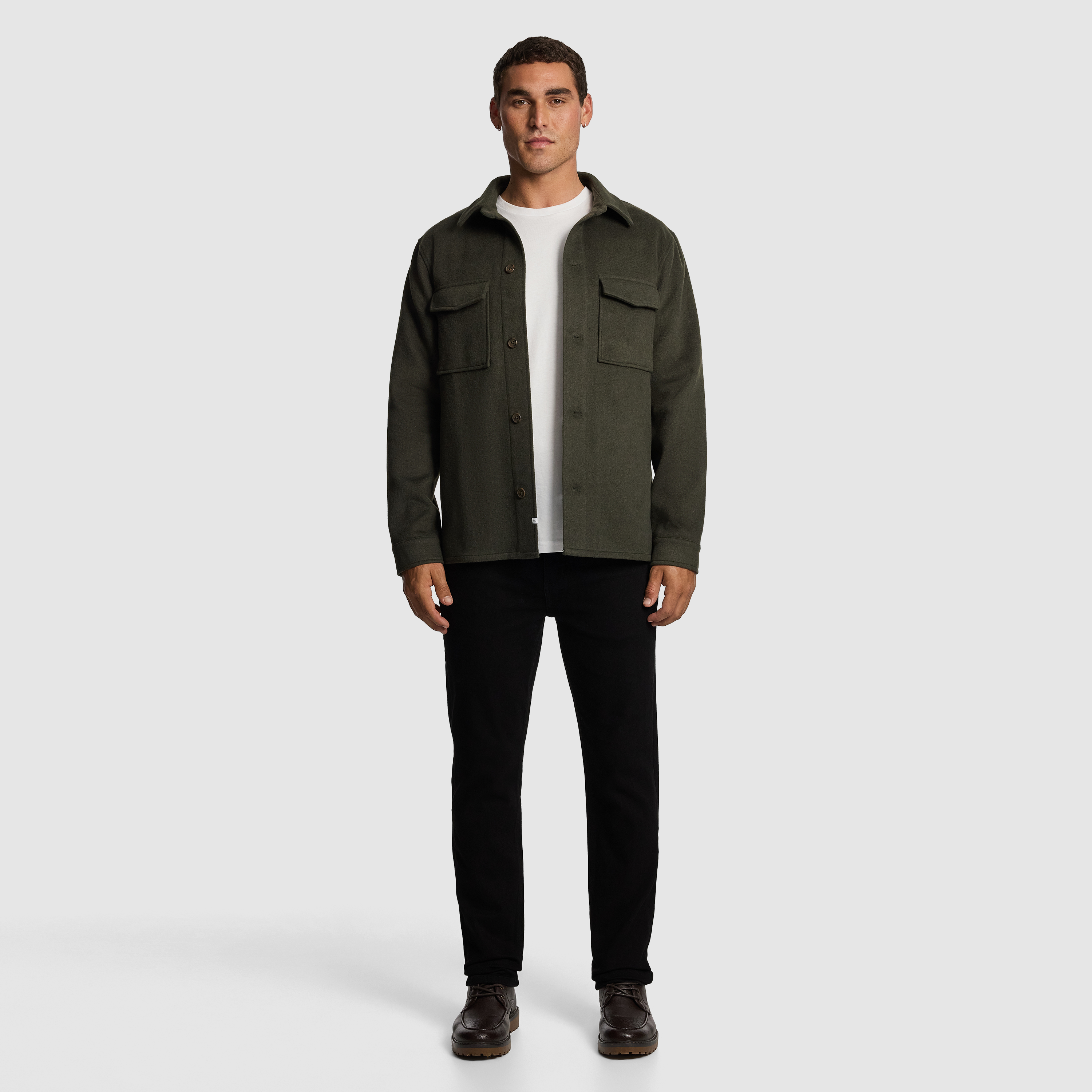 Green Preston Melton Overshirt