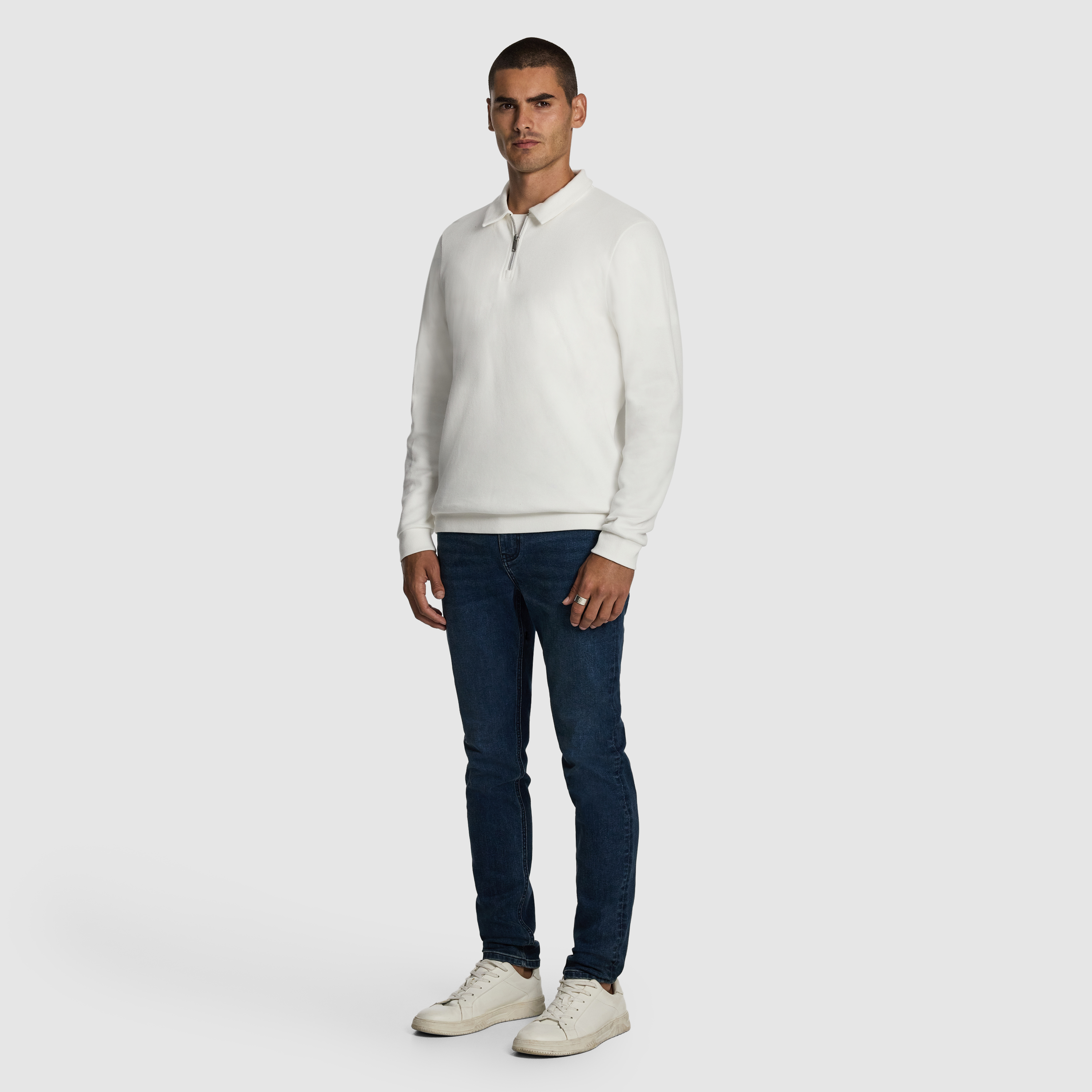 Off White Cole Long Sleeve Polo Jumper
