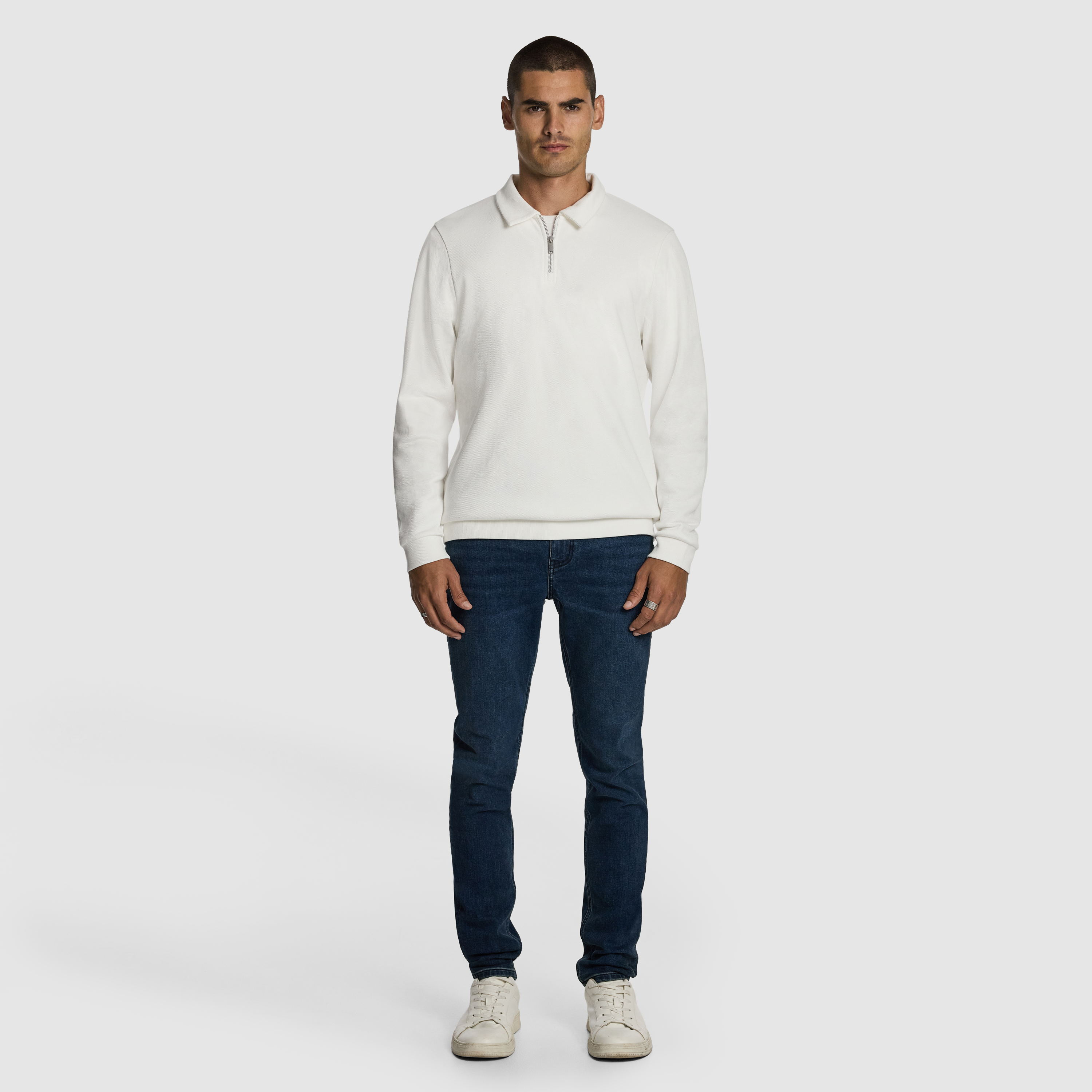 Off White Cole Long Sleeve Polo Jumper