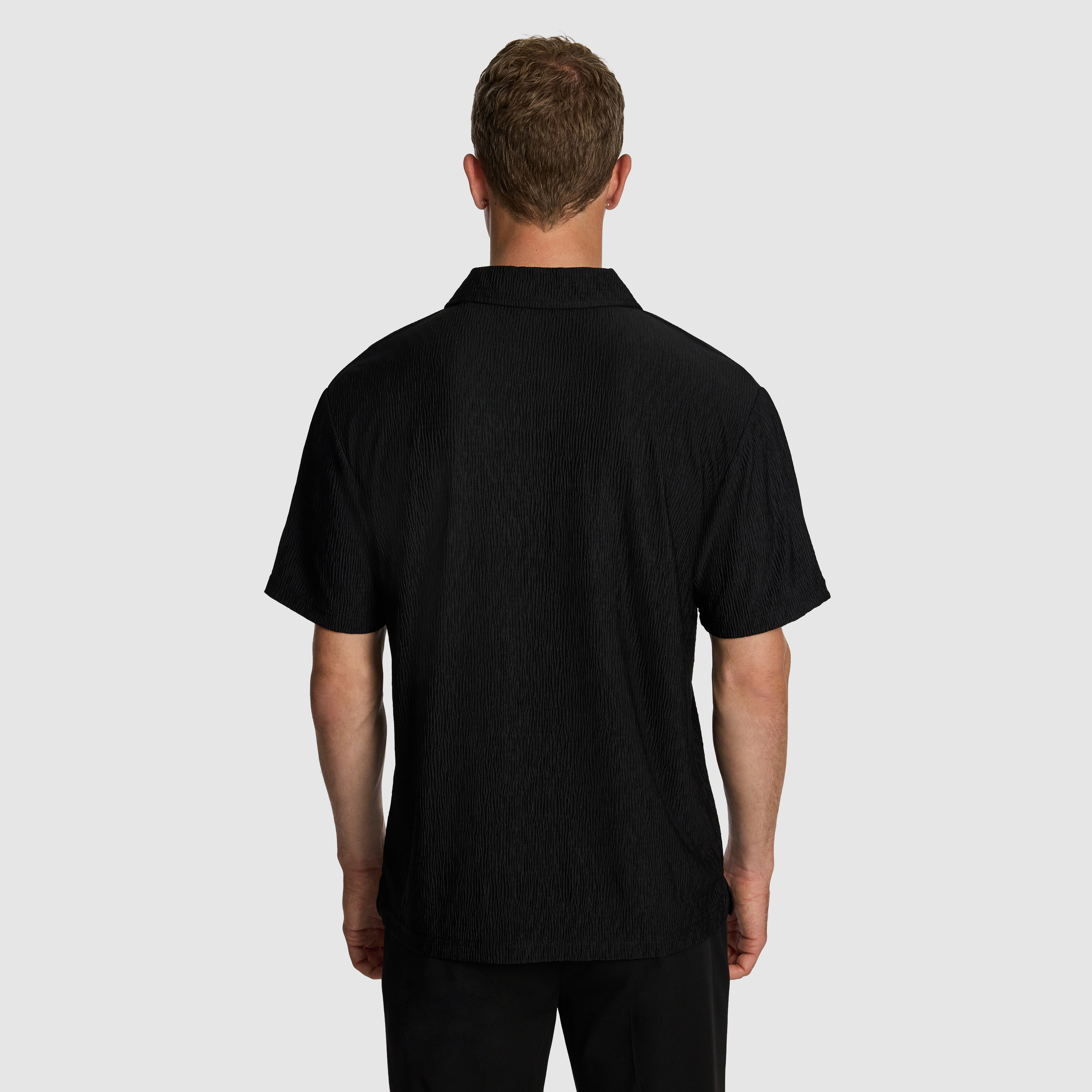 Black Diego Textured Polo Shirt