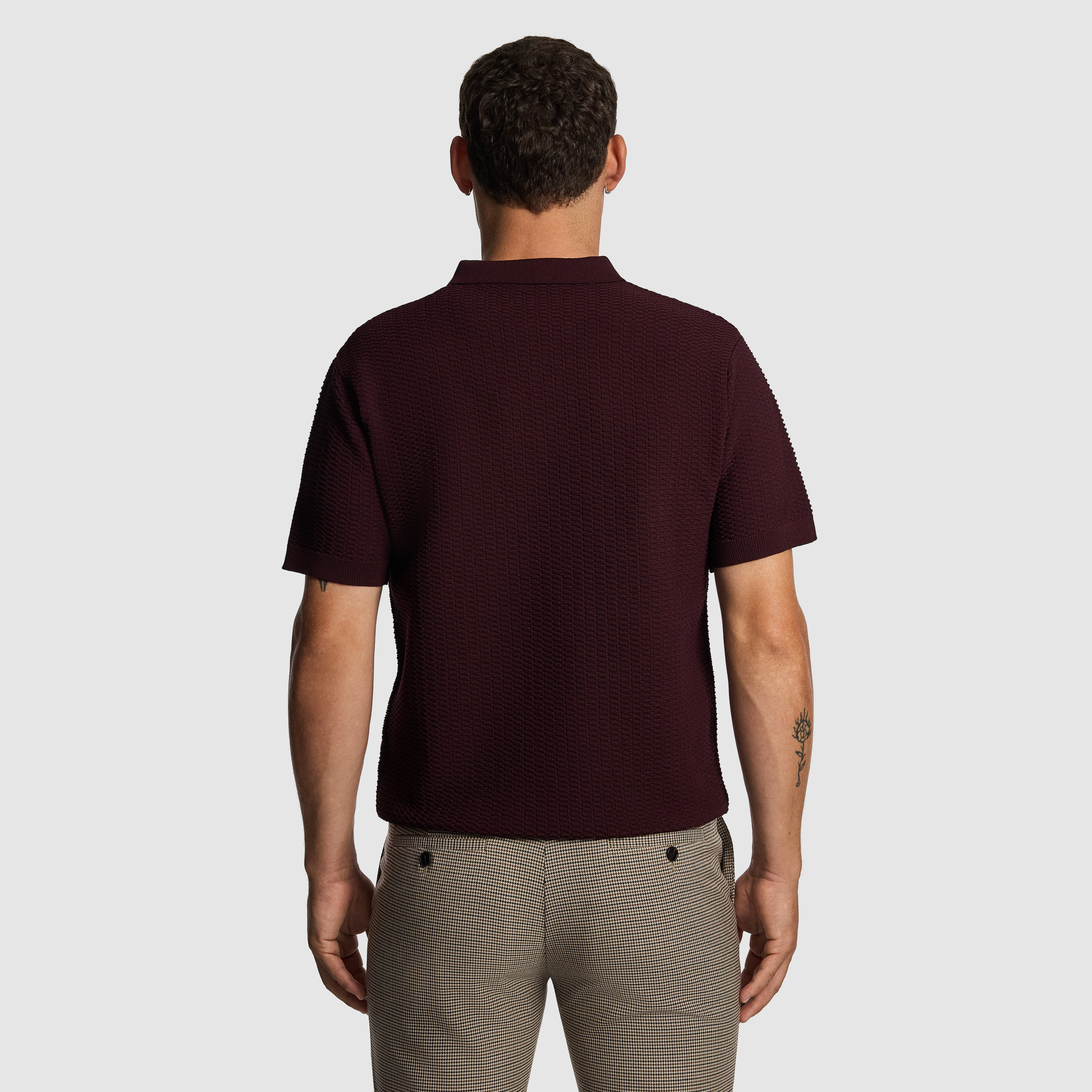 Burgundy Wesley Knitted Polo Shirt