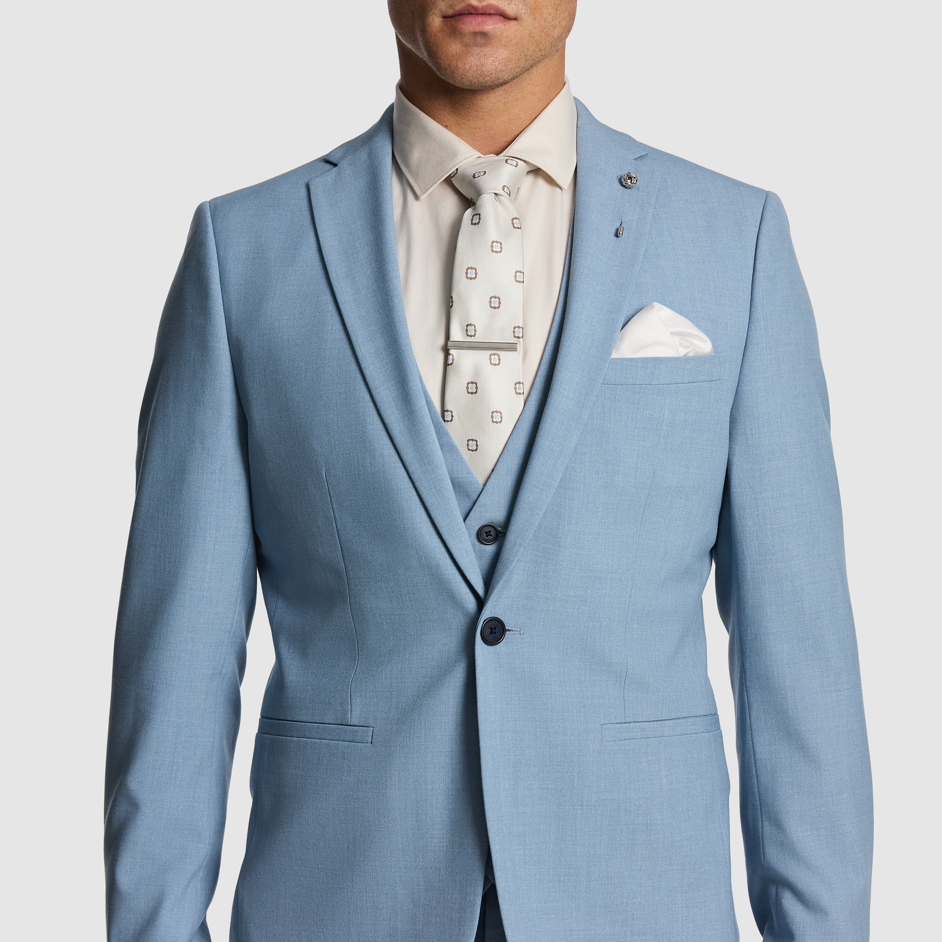 Light Blue Ignacio Skinny Suit Jacket