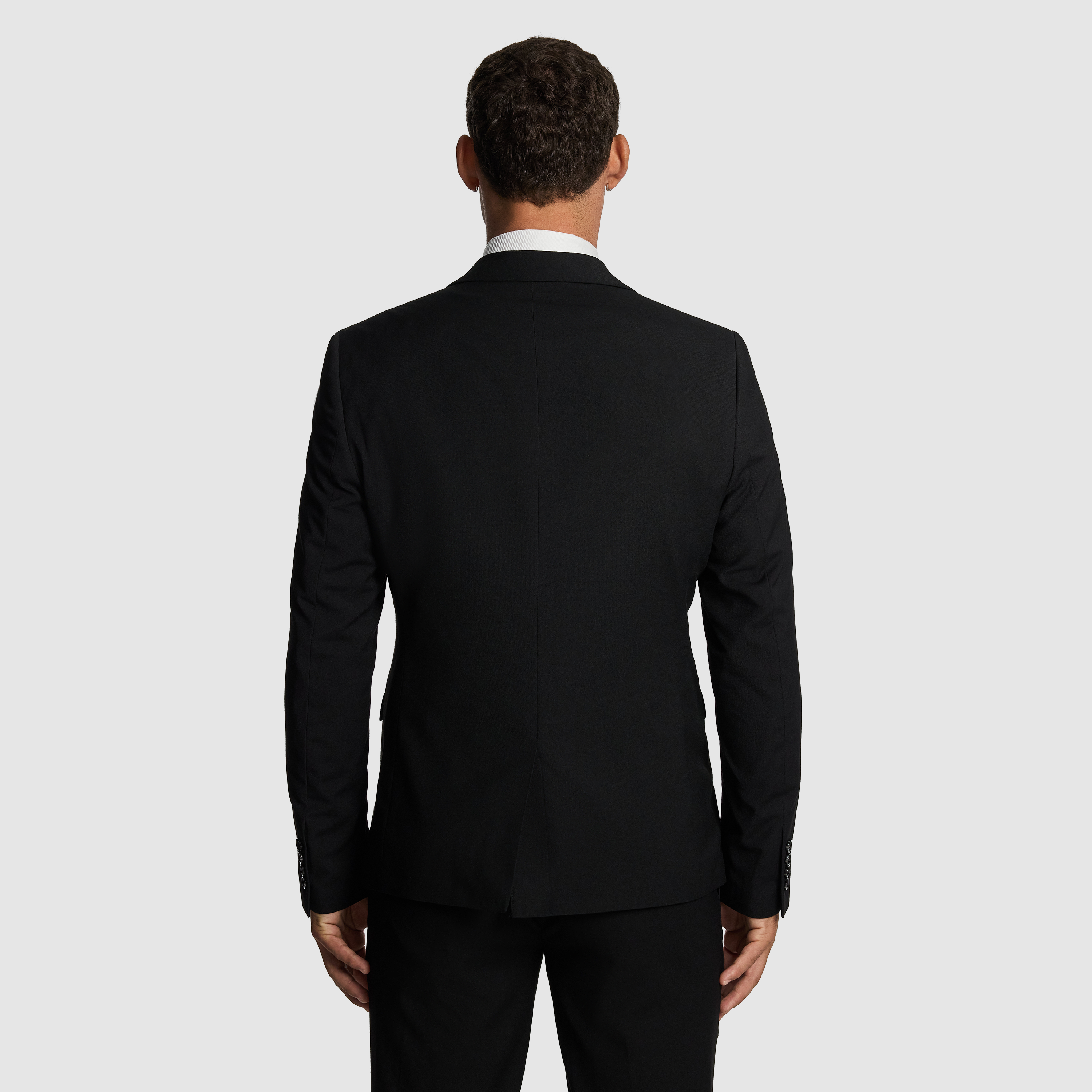 Black Dante Double Breasted Stretch Suit Jacket