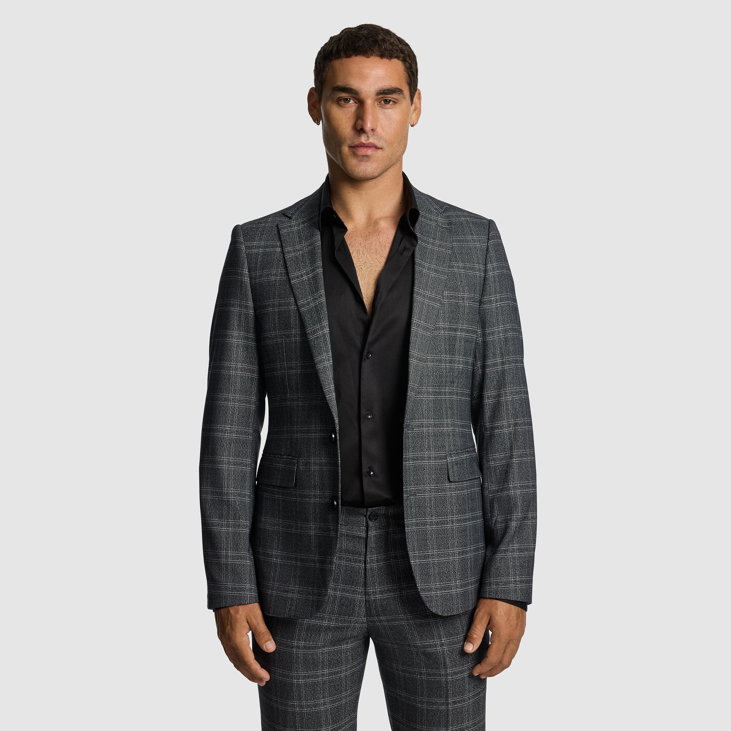 Cassius Slim Fit Check Suit Jacket