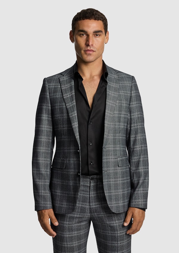 Cassius Slim Fit Check Suit Jacket