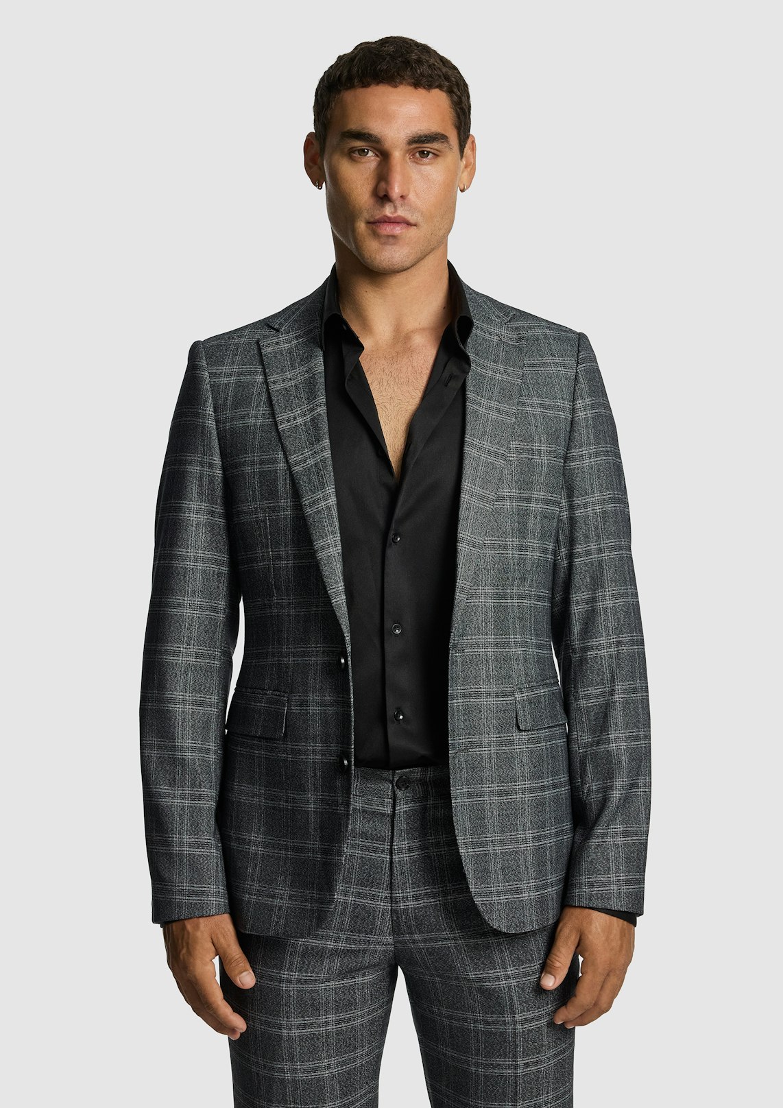 Cassius Slim Fit Check Suit Jacket