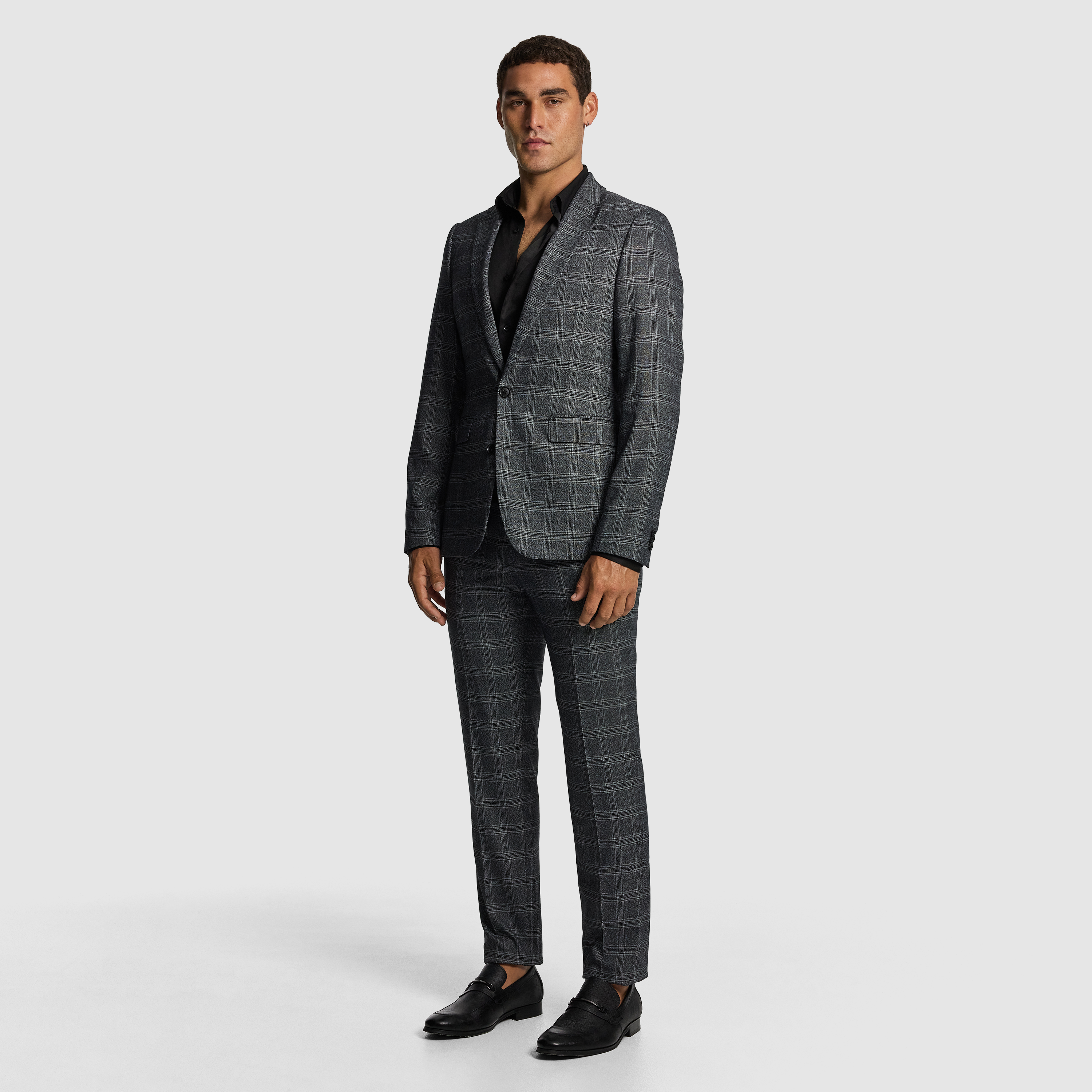 Cassius Slim Fit Check Suit Jacket