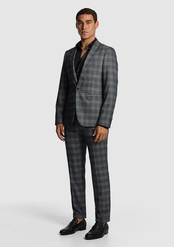 Cassius Slim Fit Check Suit Jacket