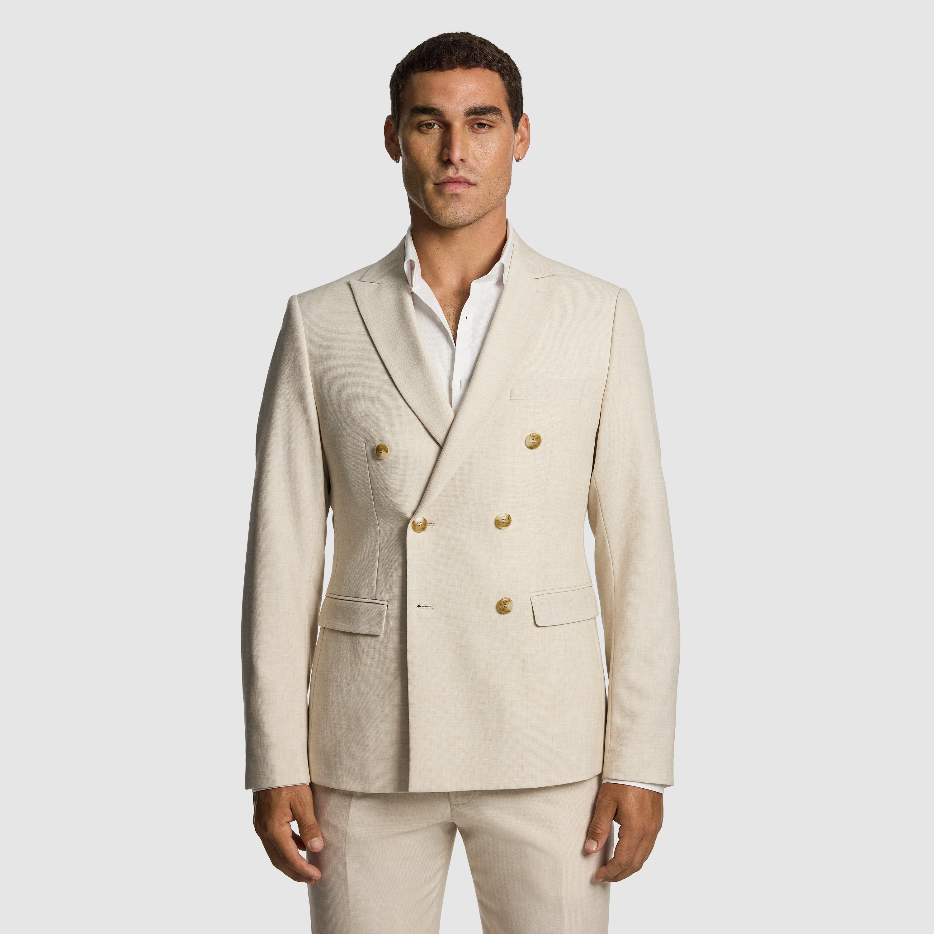 Koda Slim Fit Double Breasted Stretch Suit Jacket