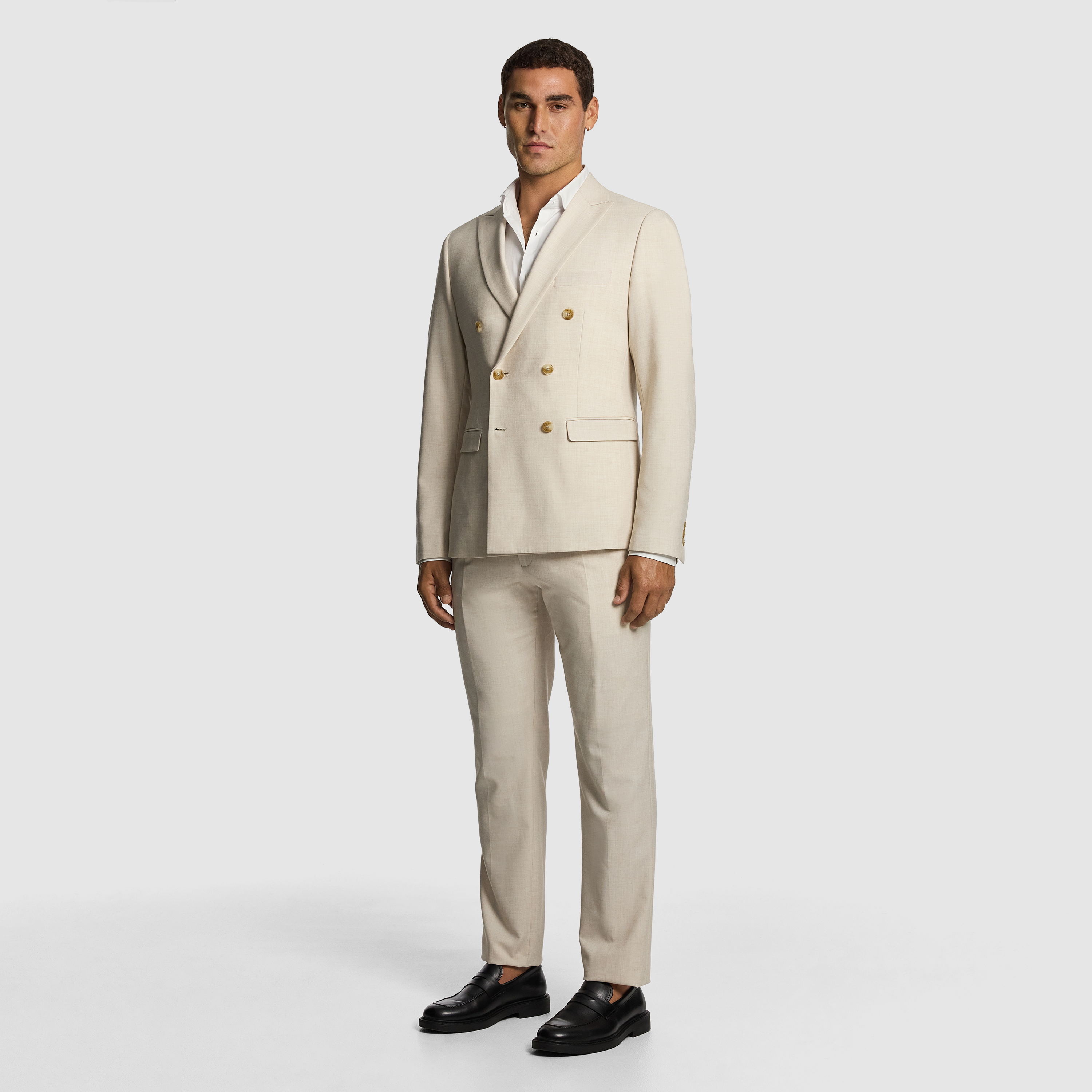 Koda Slim Fit Double Breasted Stretch Suit Jacket