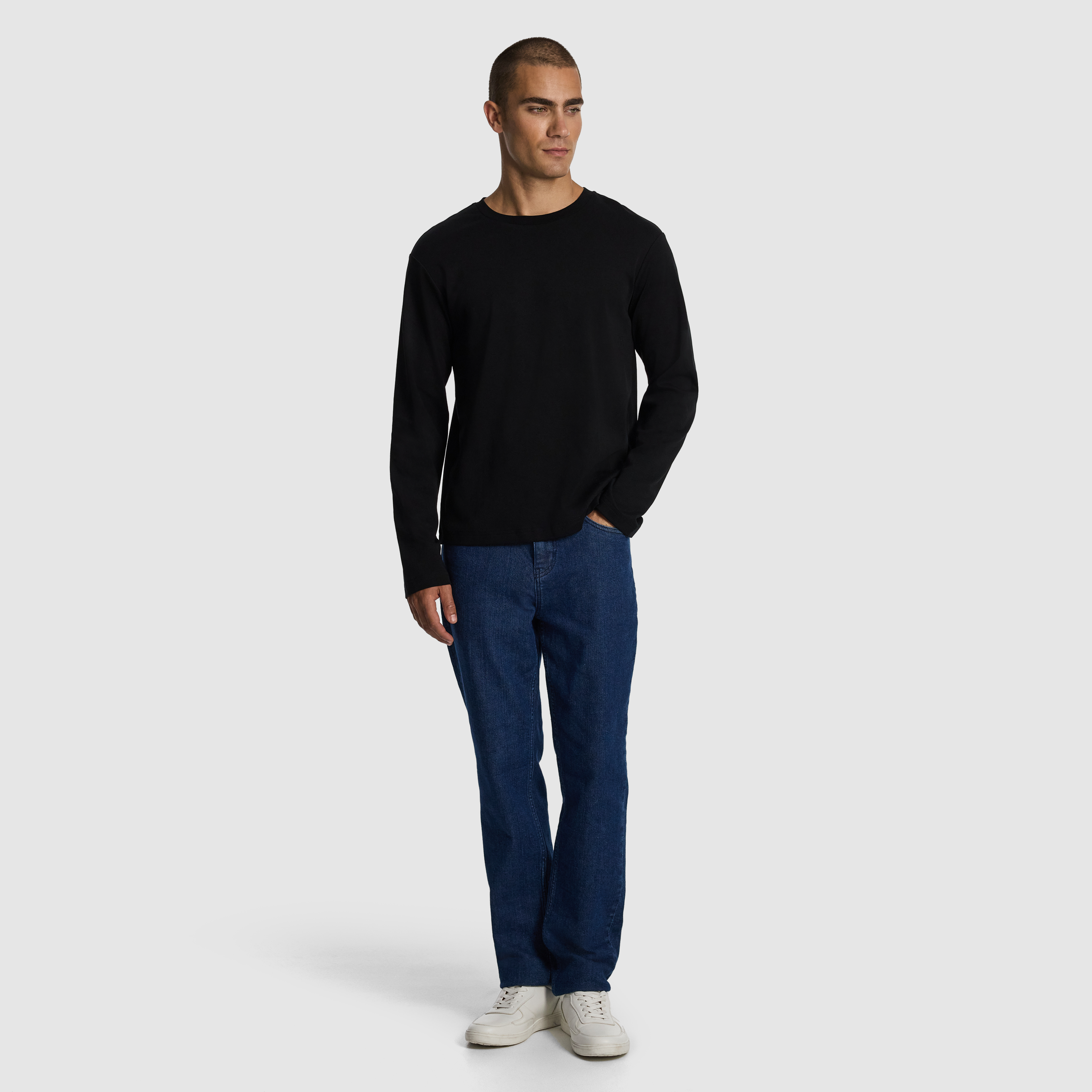 Zander Long Sleeve Mercerised Cotton Tee