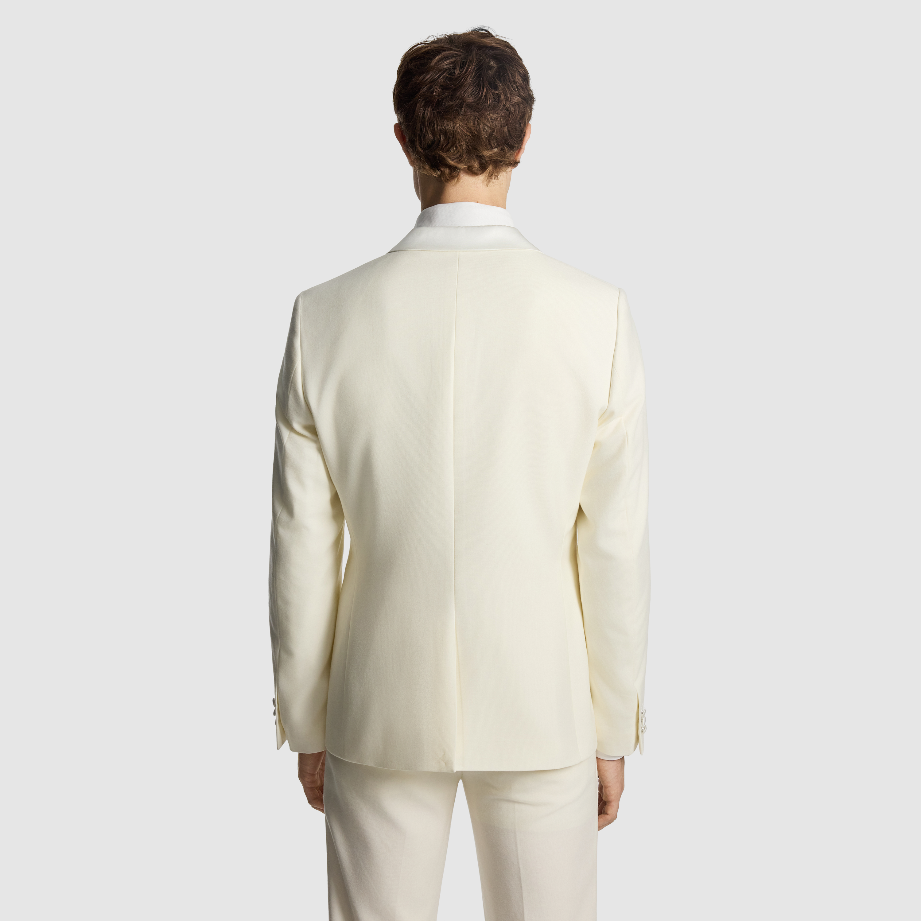 Off White Amalfi Wool Blend Tux Blazer