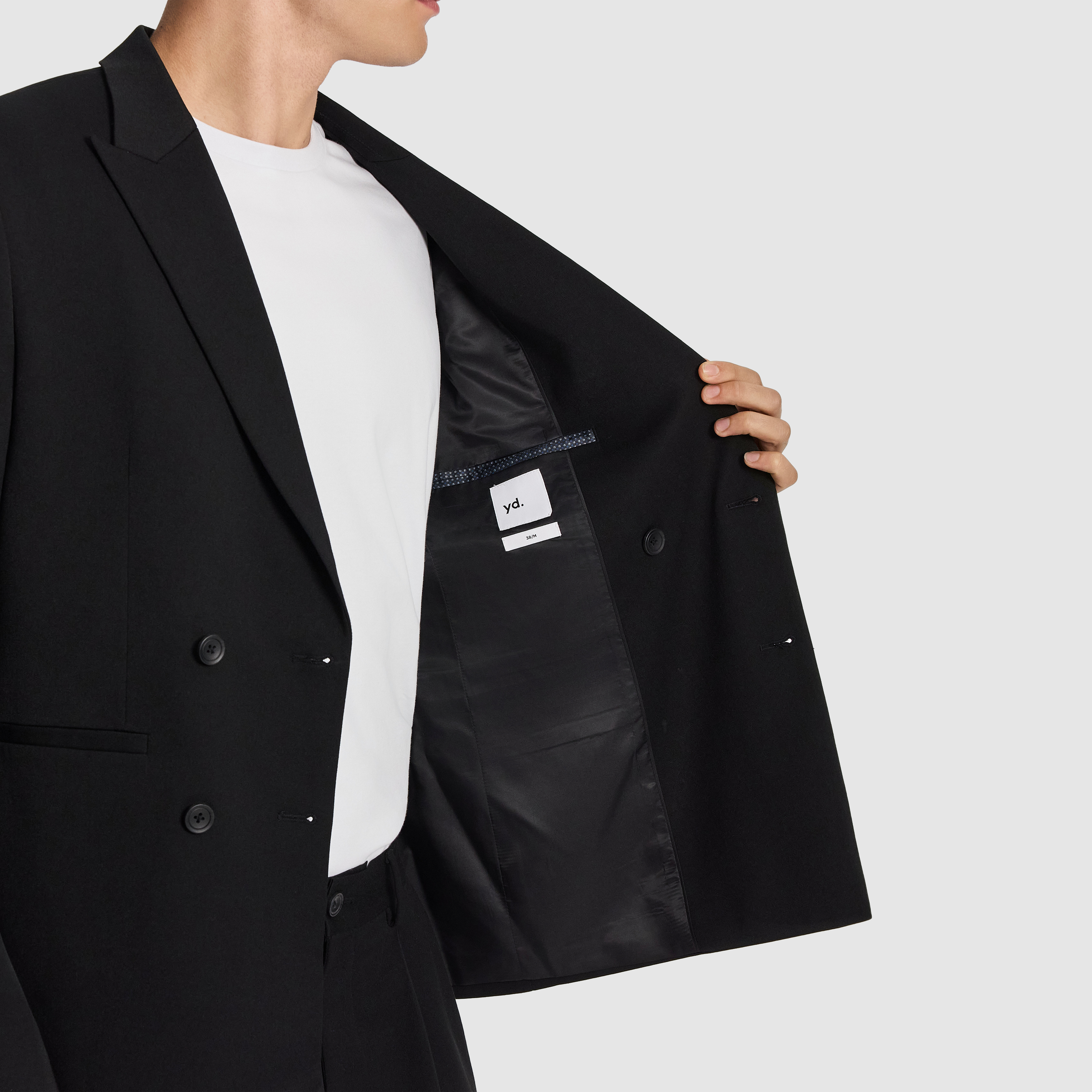 Black Brooks Double Breasted Relaxed Blazer