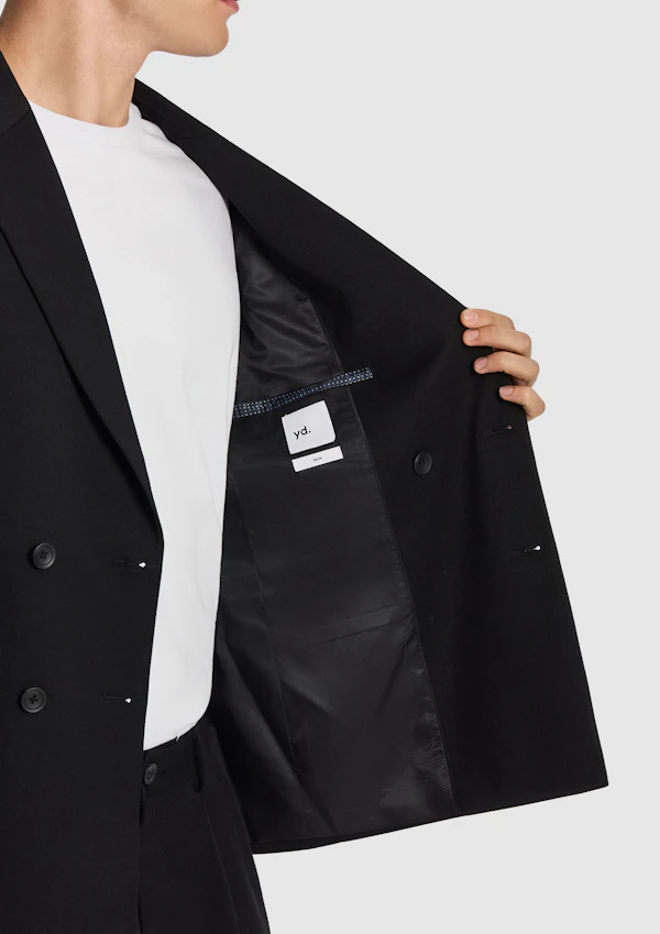 Black Brooks Double Breasted Relaxed Blazer