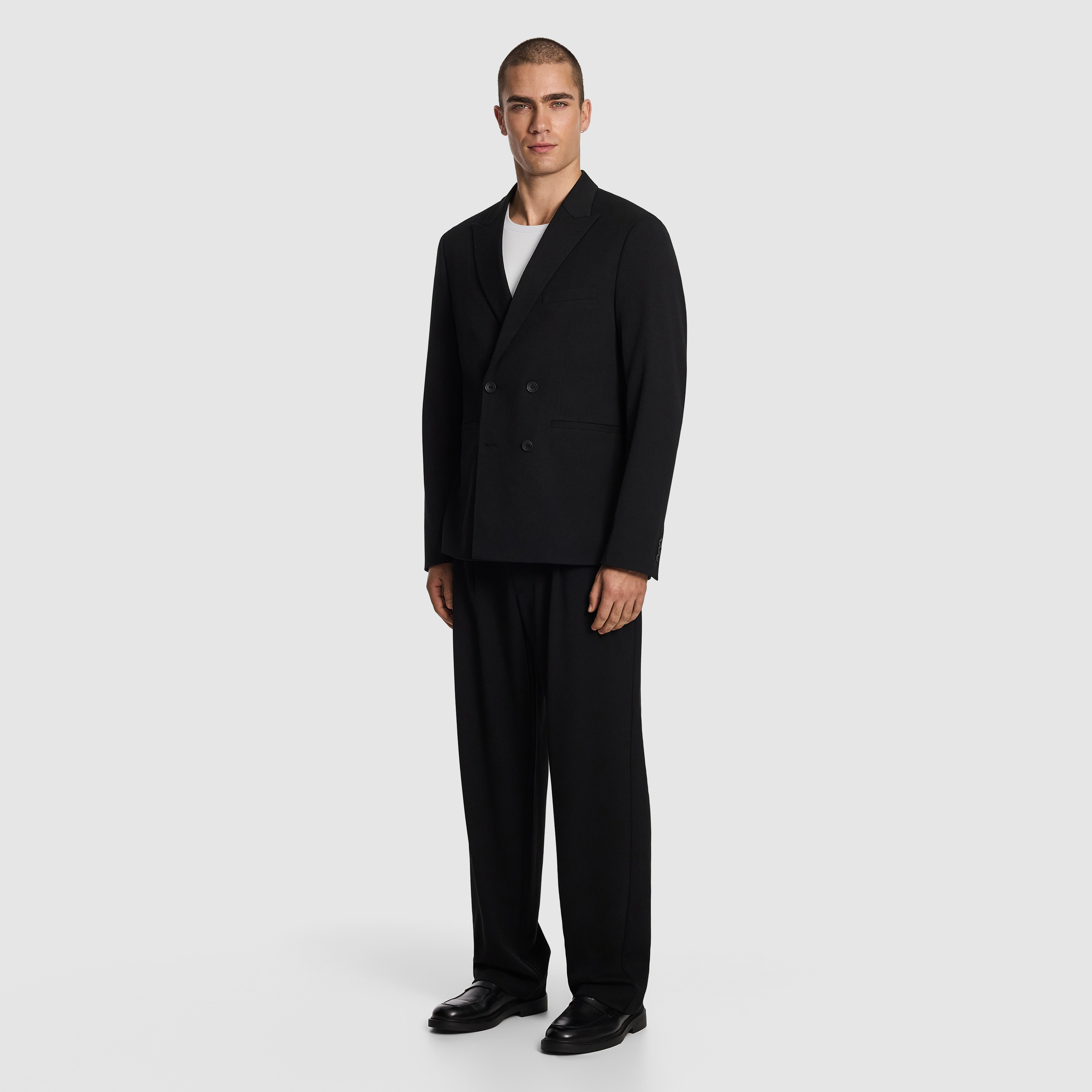 Black Brooks Double Breasted Relaxed Blazer