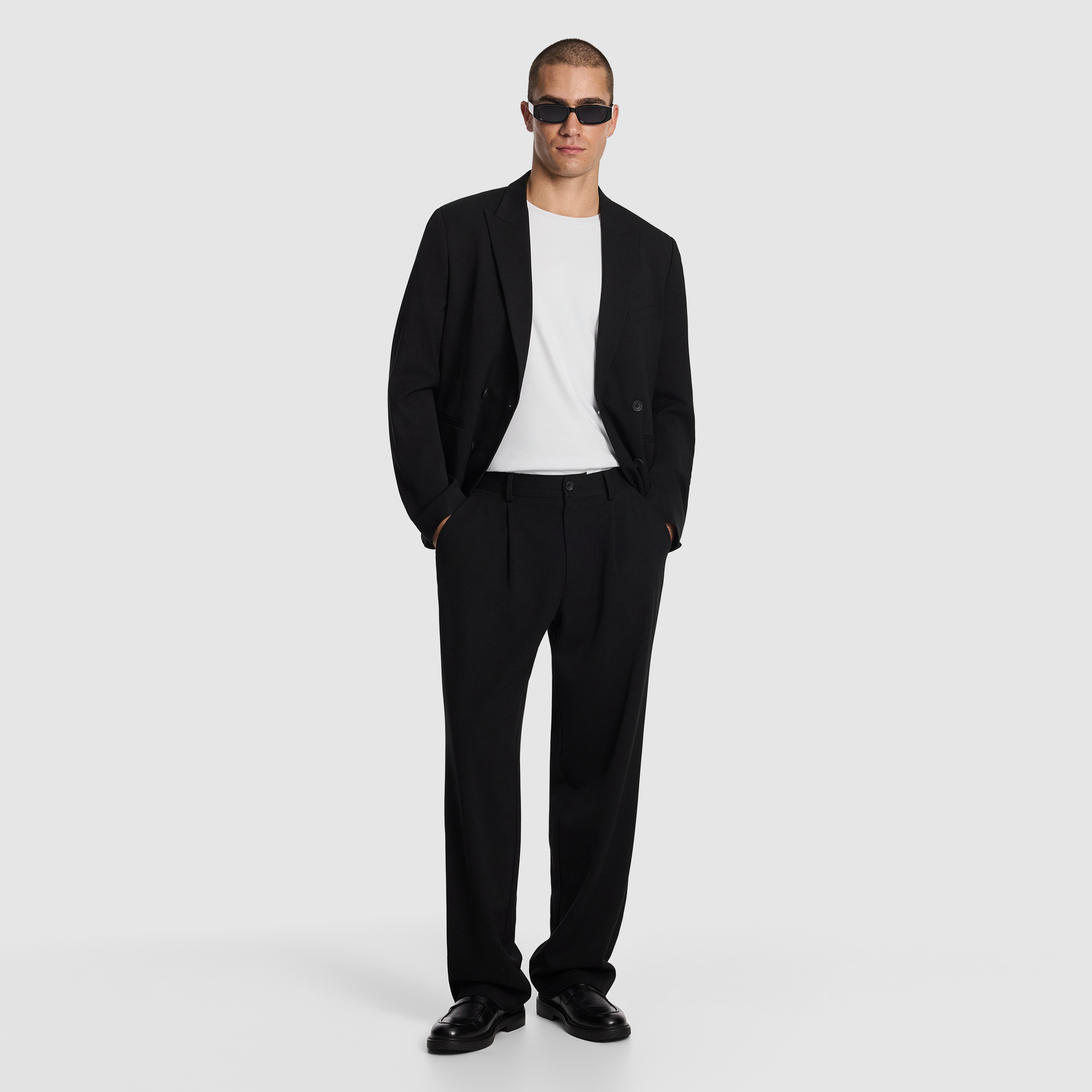 Black Brooks Double Breasted Relaxed Blazer