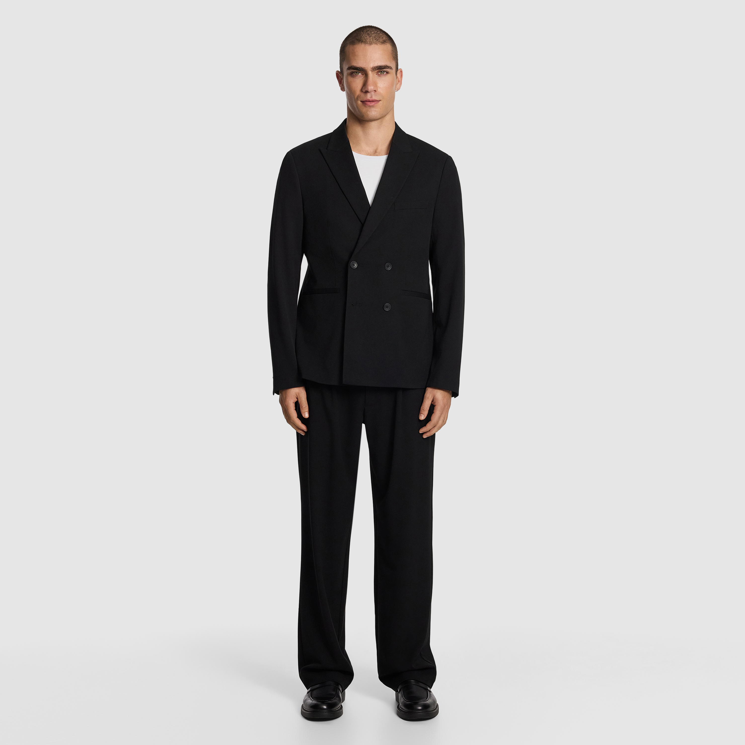 Black Brooks Double Breasted Relaxed Blazer