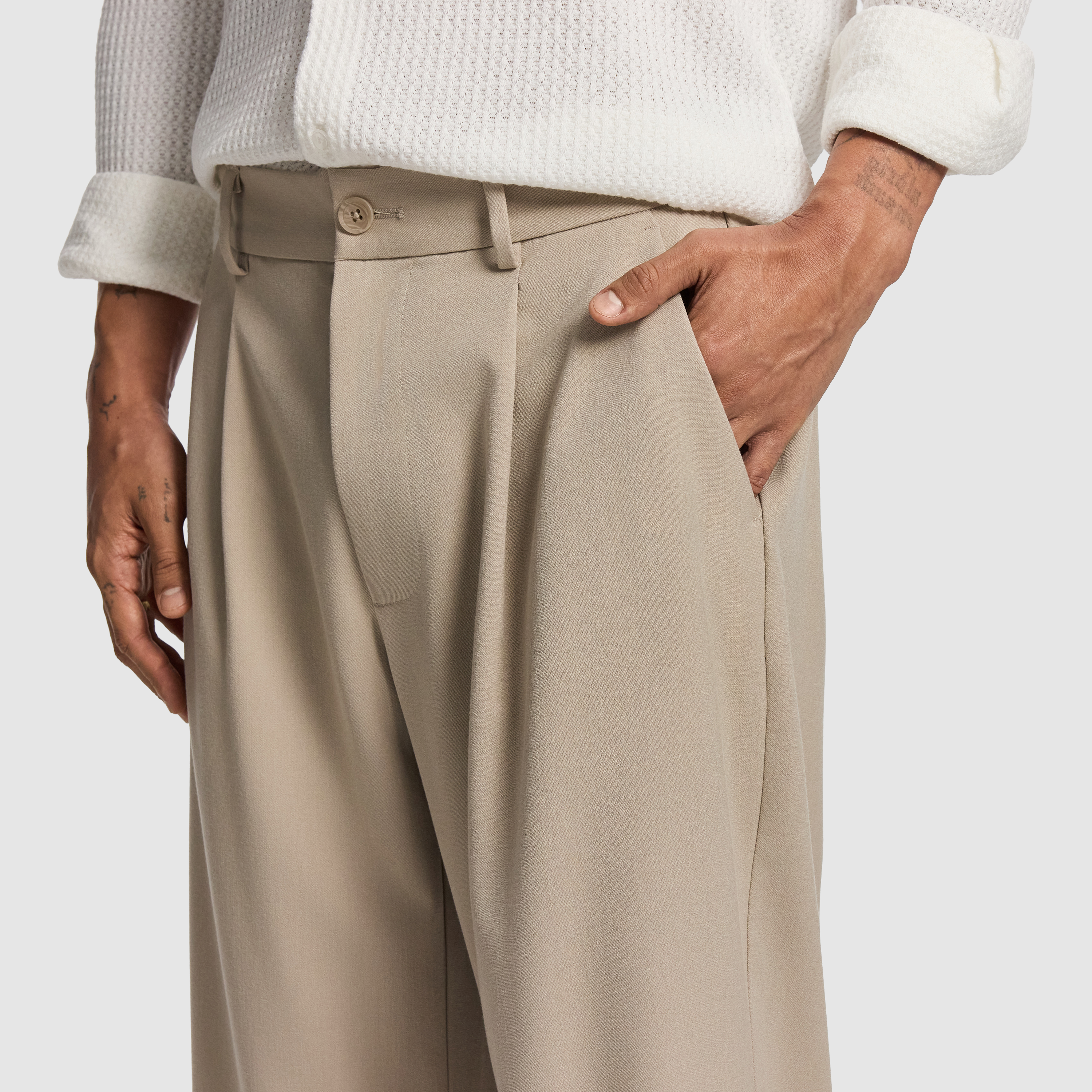 Brooks Pleated Wide Chino