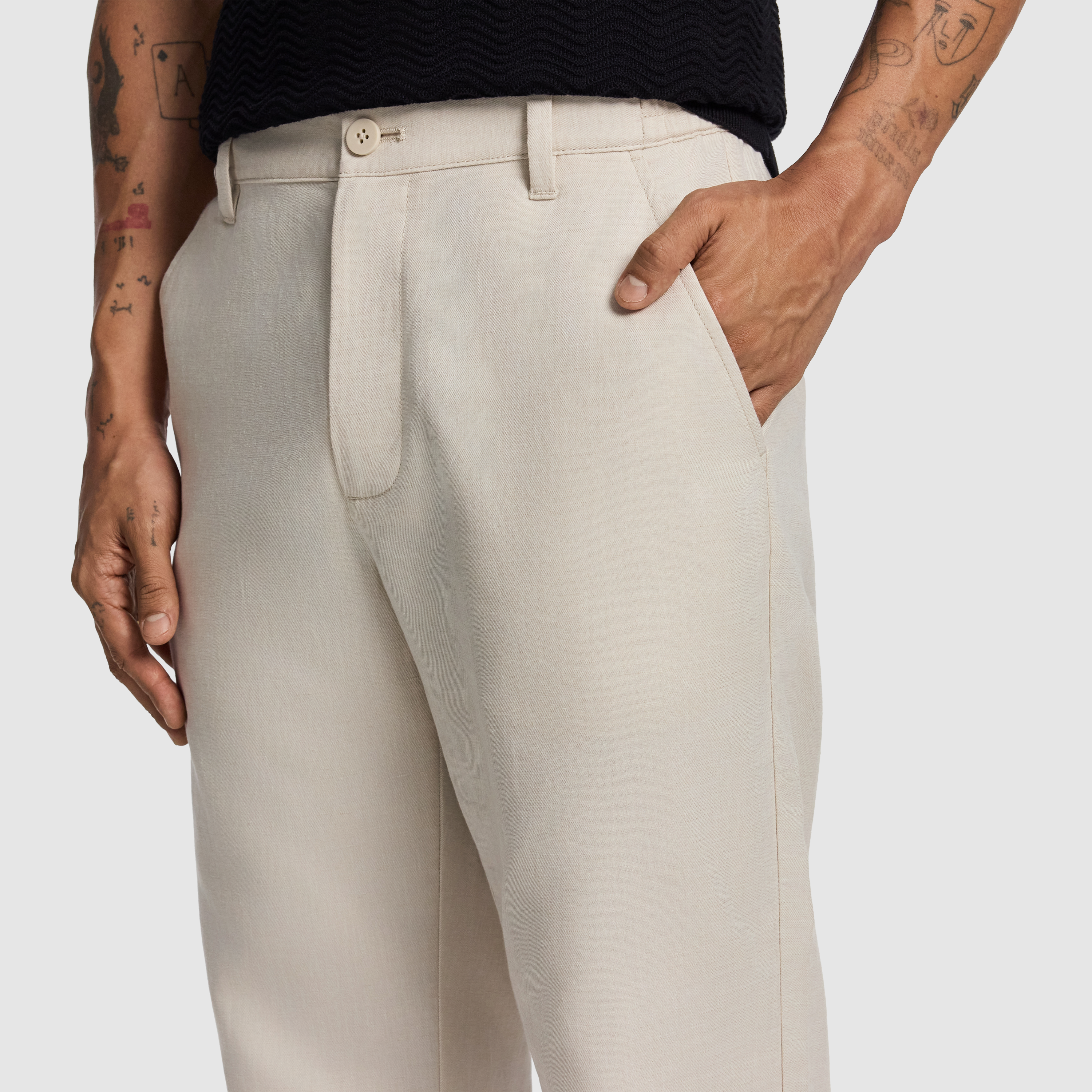 Natural Rivera Cotton Linen Chino