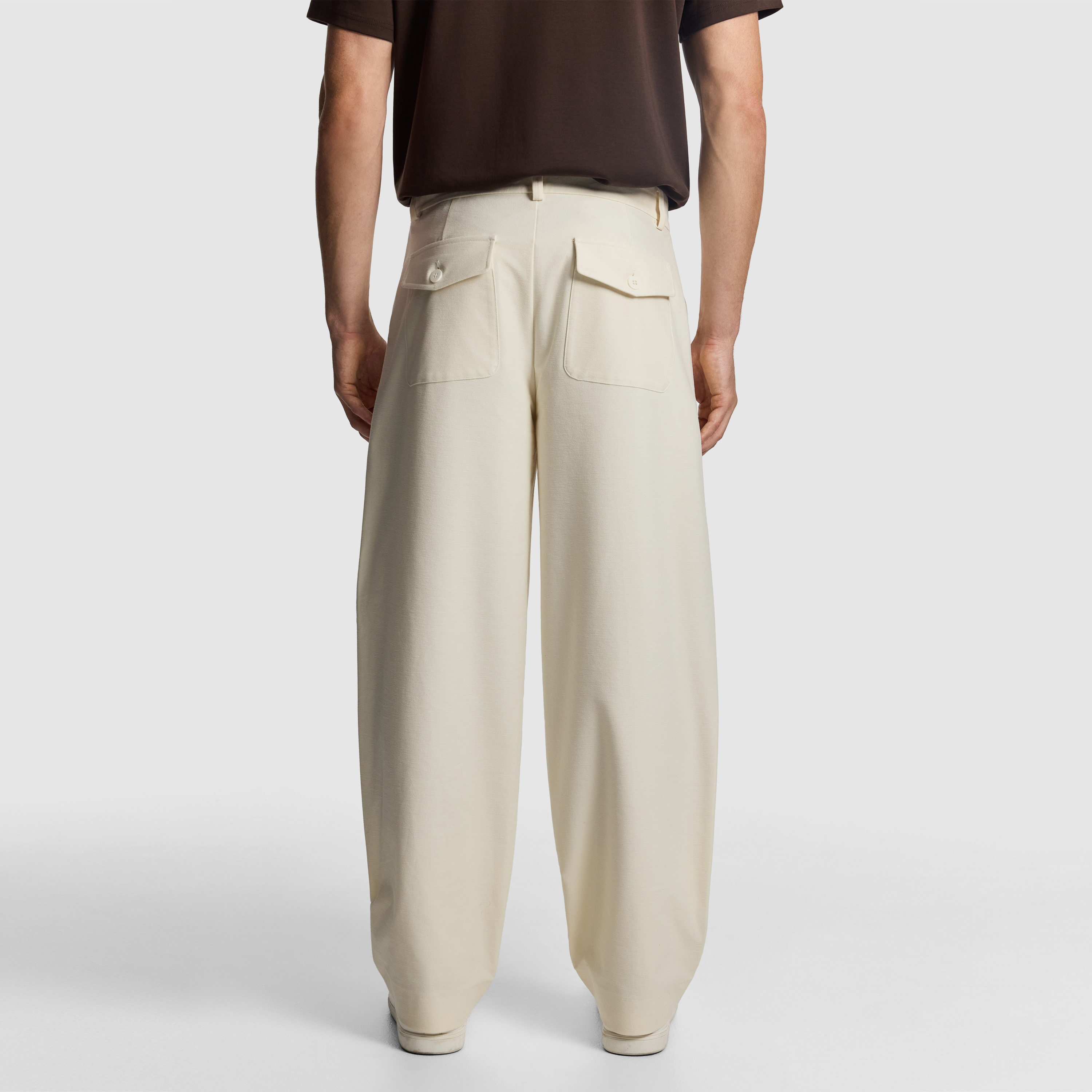 Off White Barrel Leg Chino
