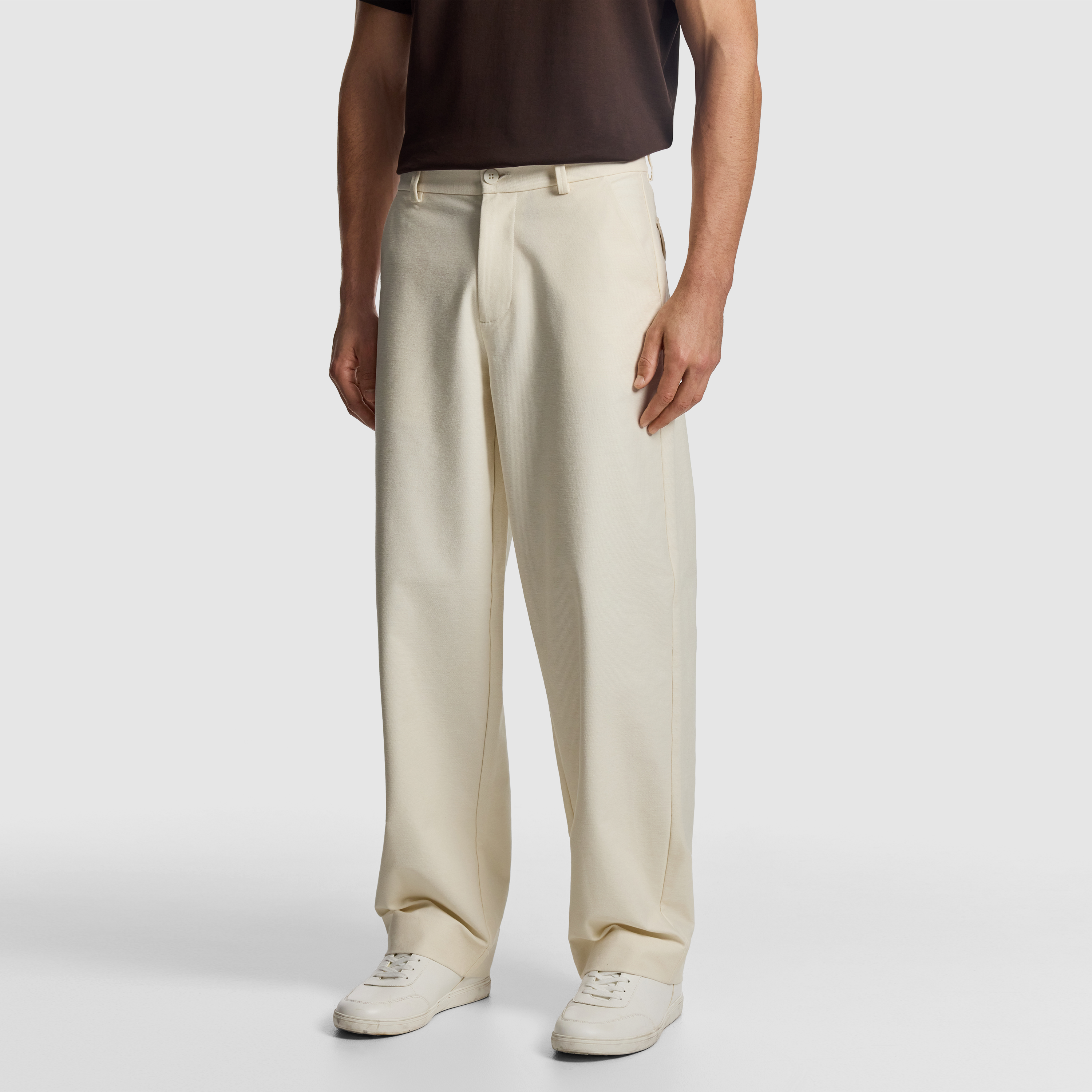 Off White Barrel Leg Chino