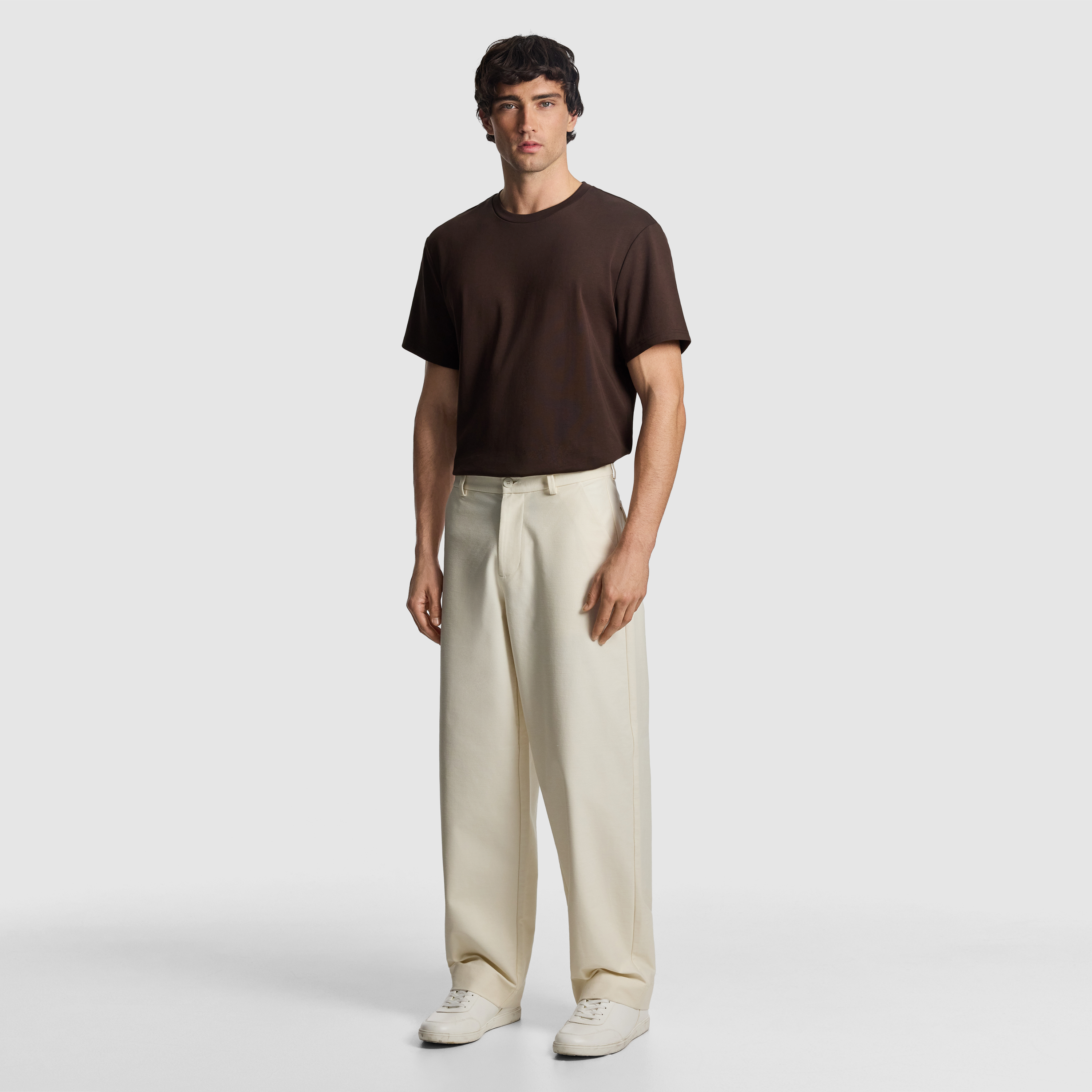 Off White Barrel Leg Chino