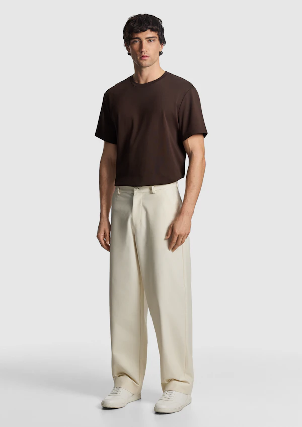 Off White Barrel Leg Chino