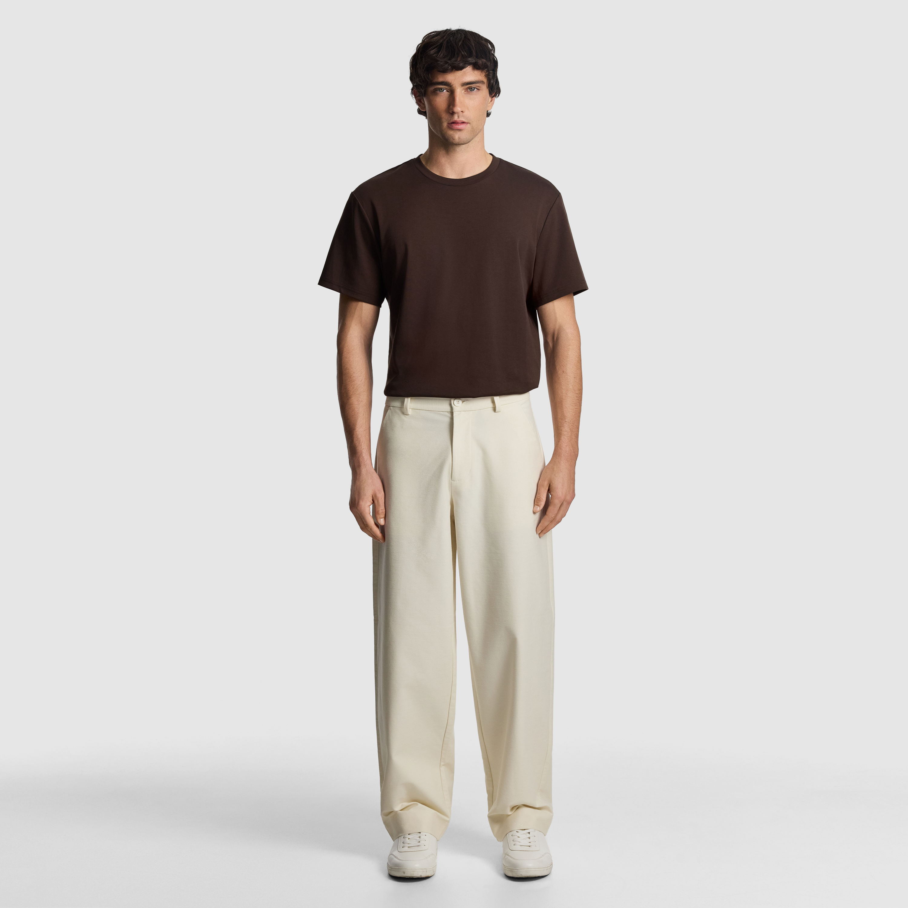 Off White Barrel Leg Chino