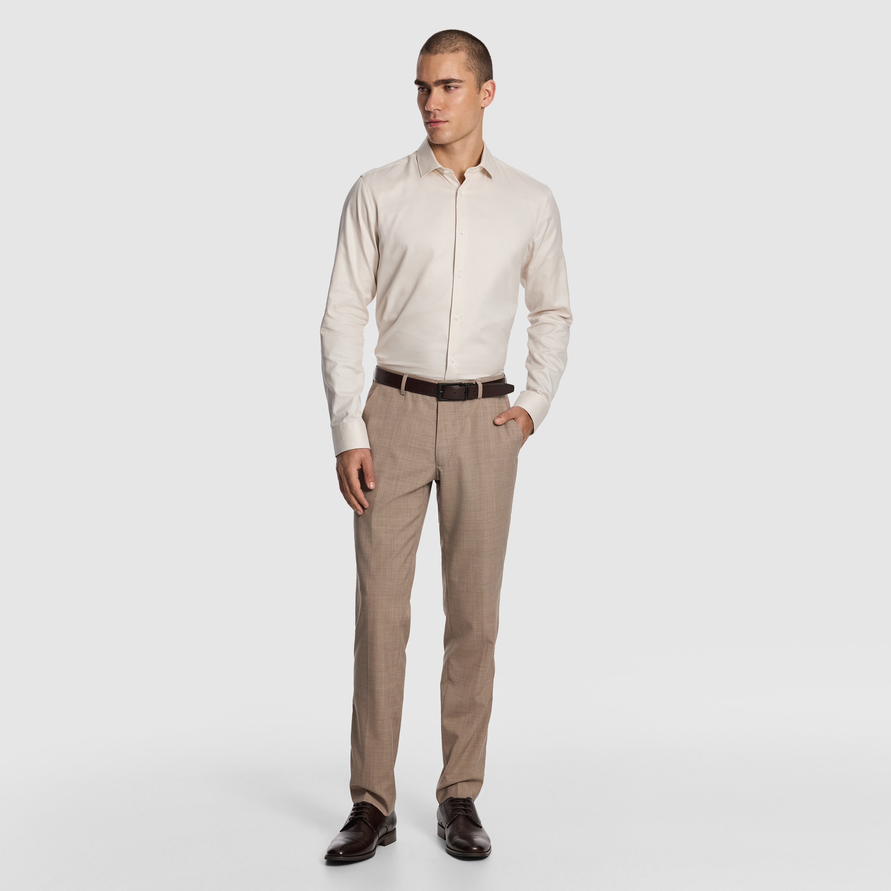 Cash Wool Blend Slim Dress Pant