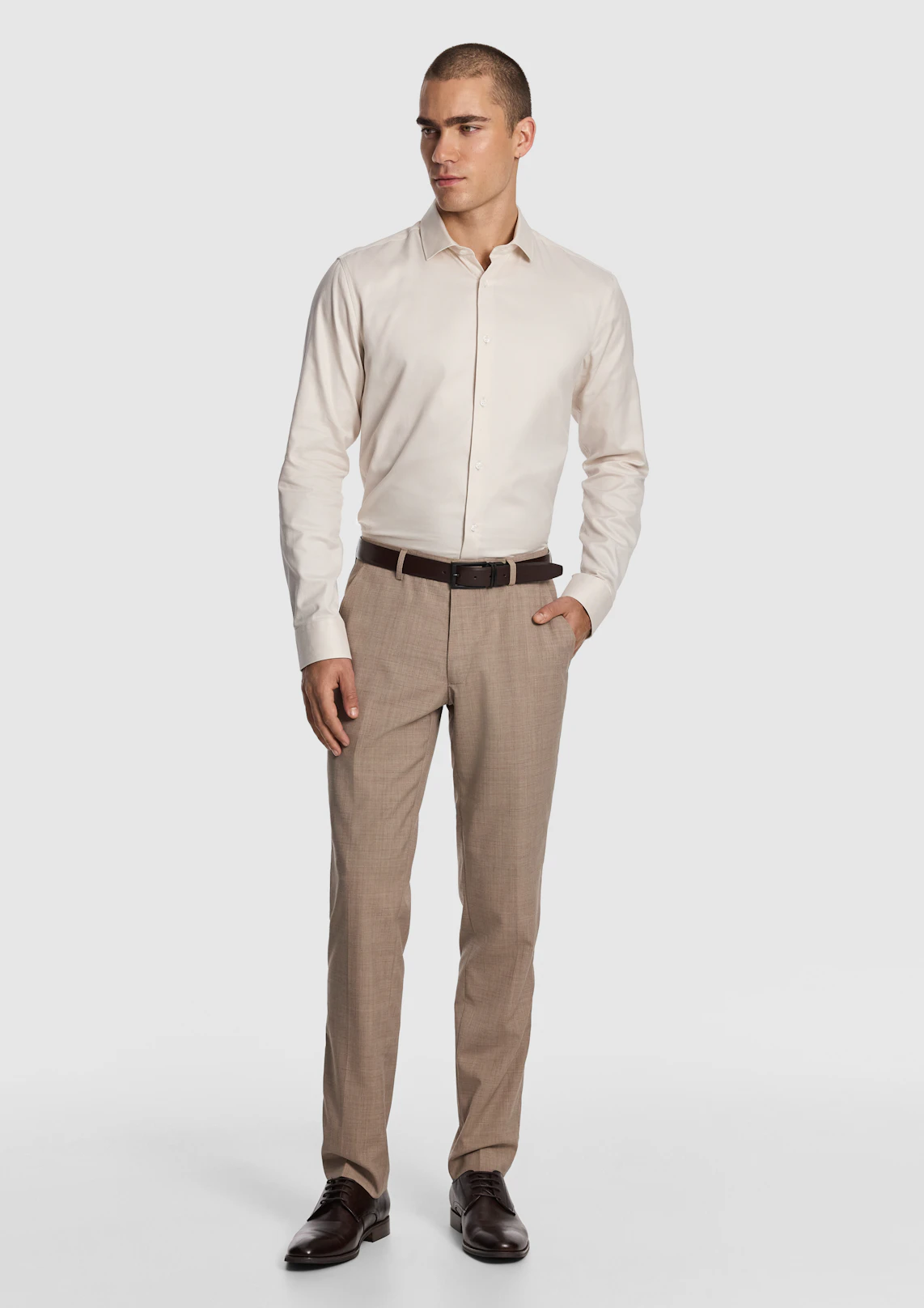 Cash Wool Blend Slim Dress Pant