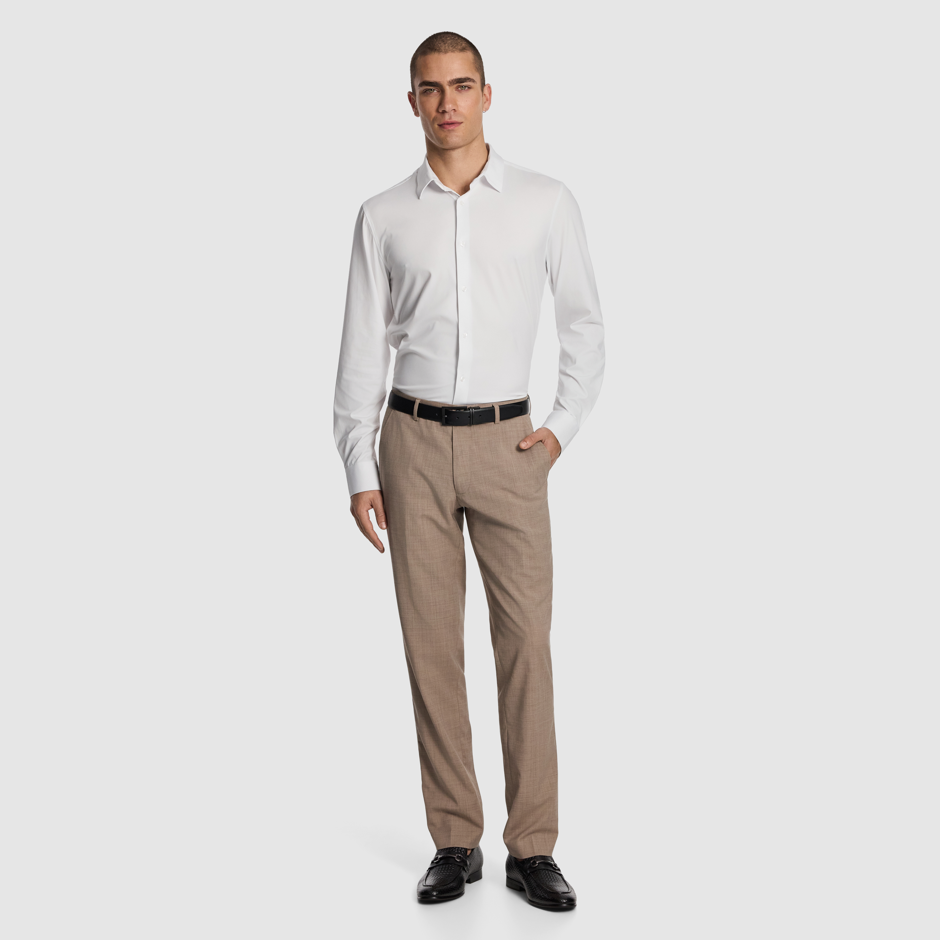White Pulse Slim Hyper Stretch Dress Shirt