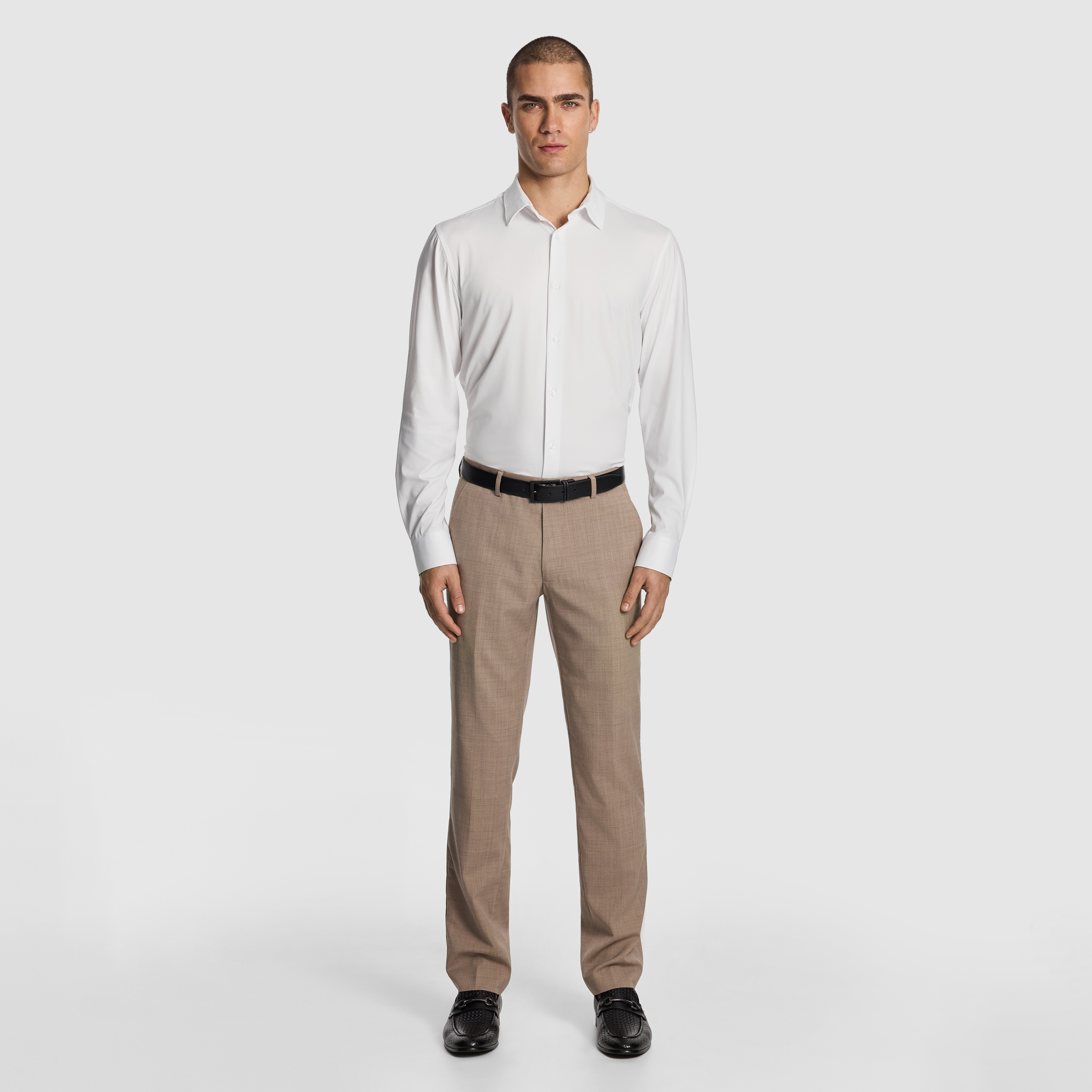 White Pulse Slim Hyper Stretch Dress Shirt