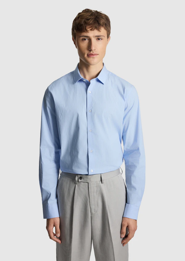 Linear Slim Stretch Dress Shirt
