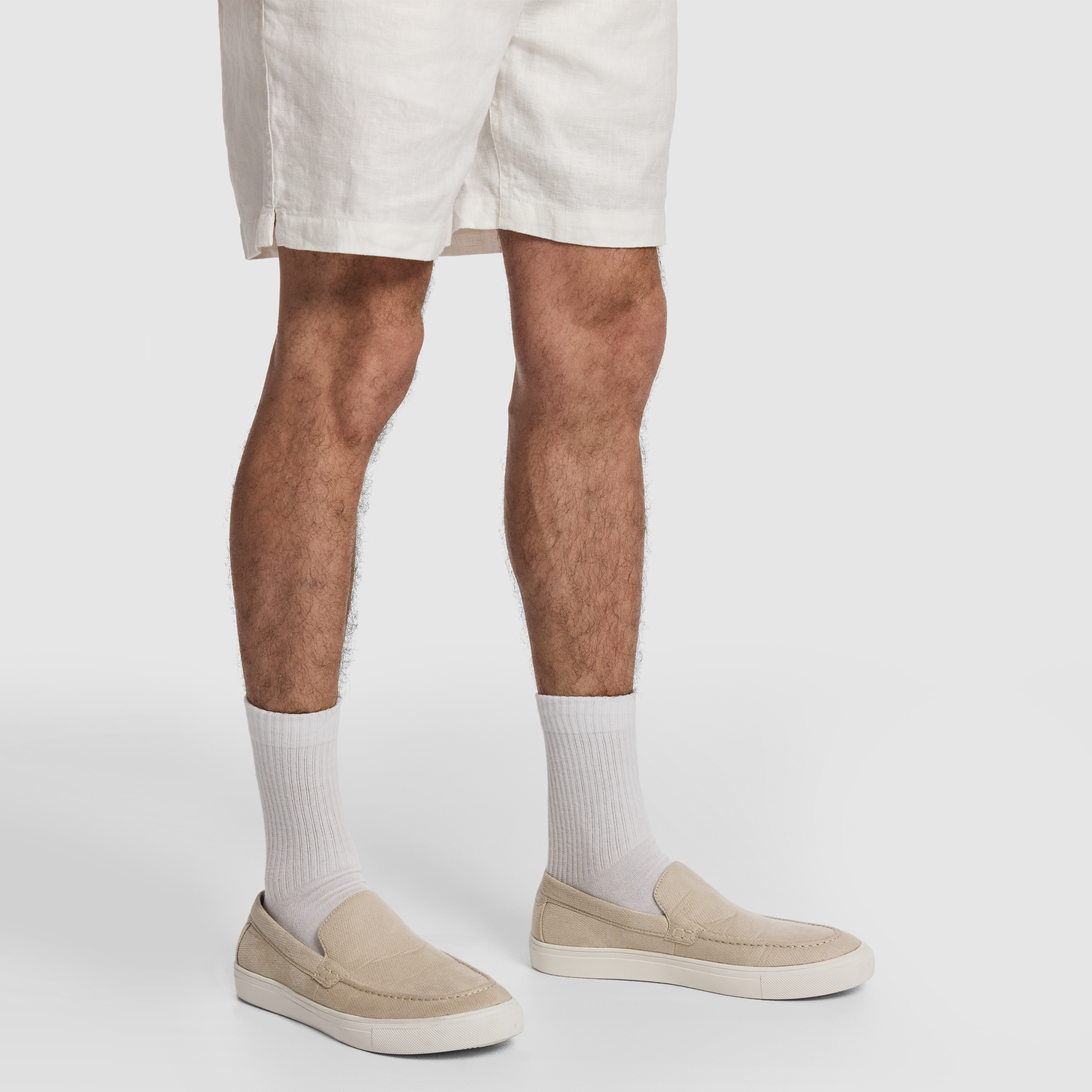 Natural Belford Suede Slip On Shoe