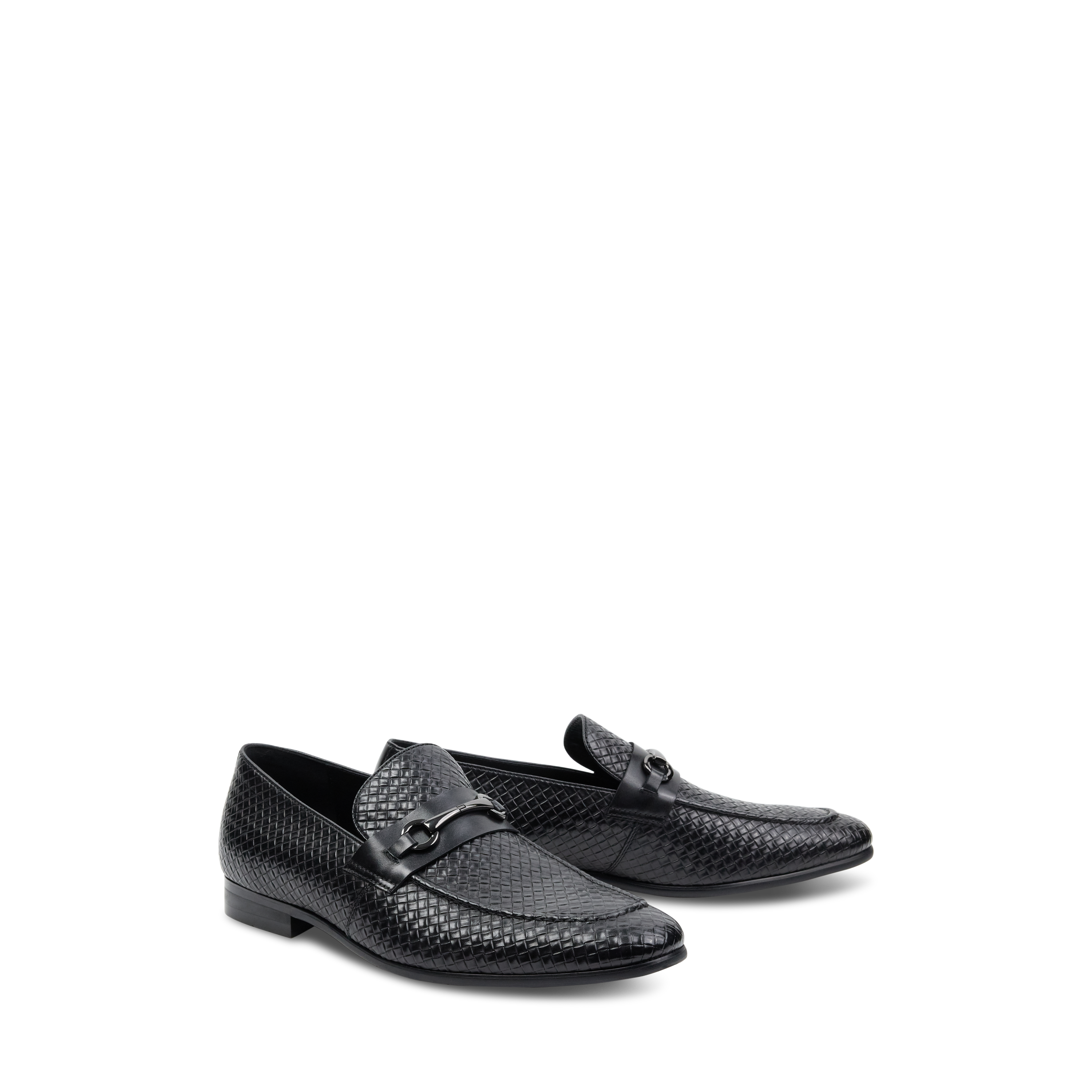 Black Harrison Textured Leather Loafer