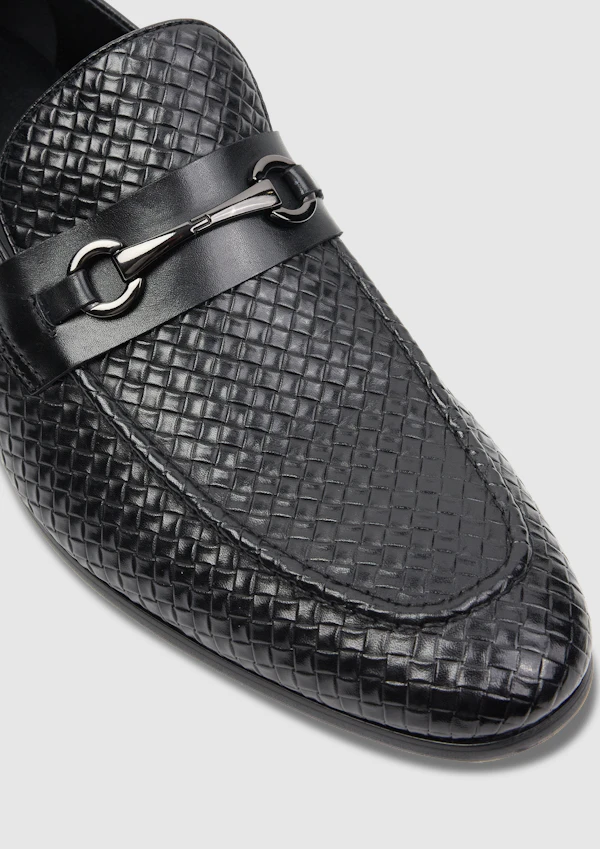 Black Harrison Textured Leather Loafer