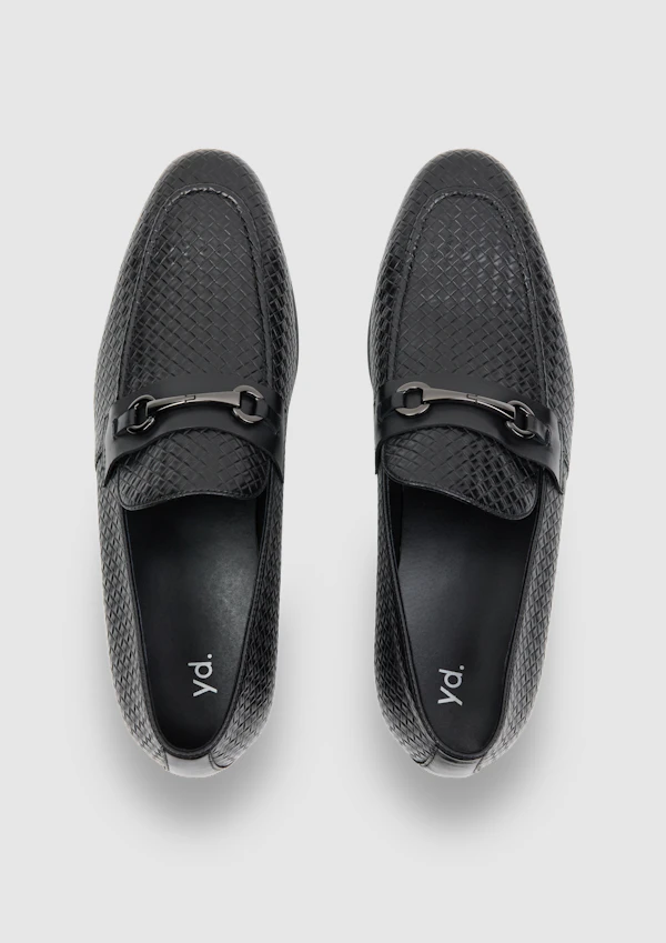 Black Harrison Textured Leather Loafer