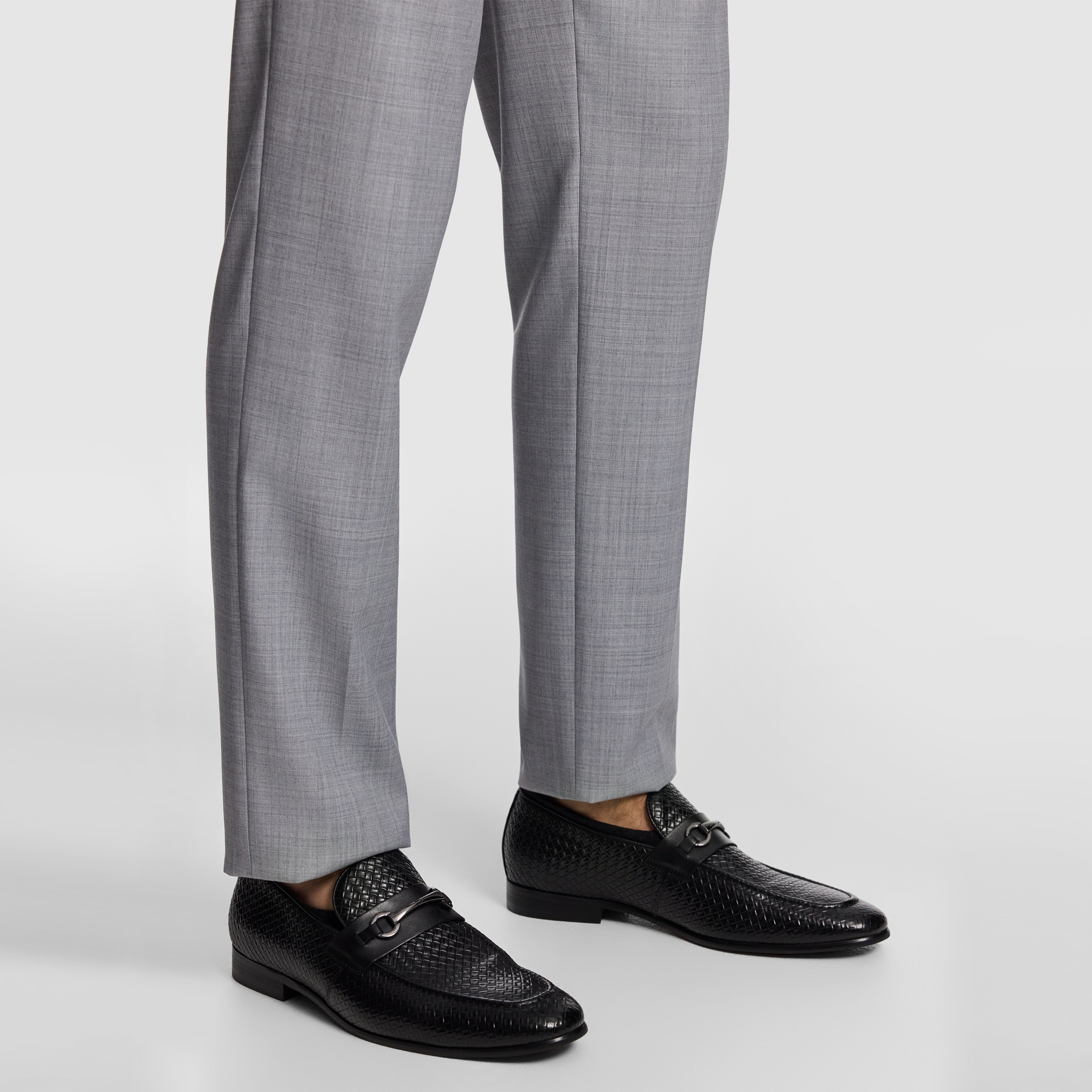 Black Harrison Textured Leather Loafer