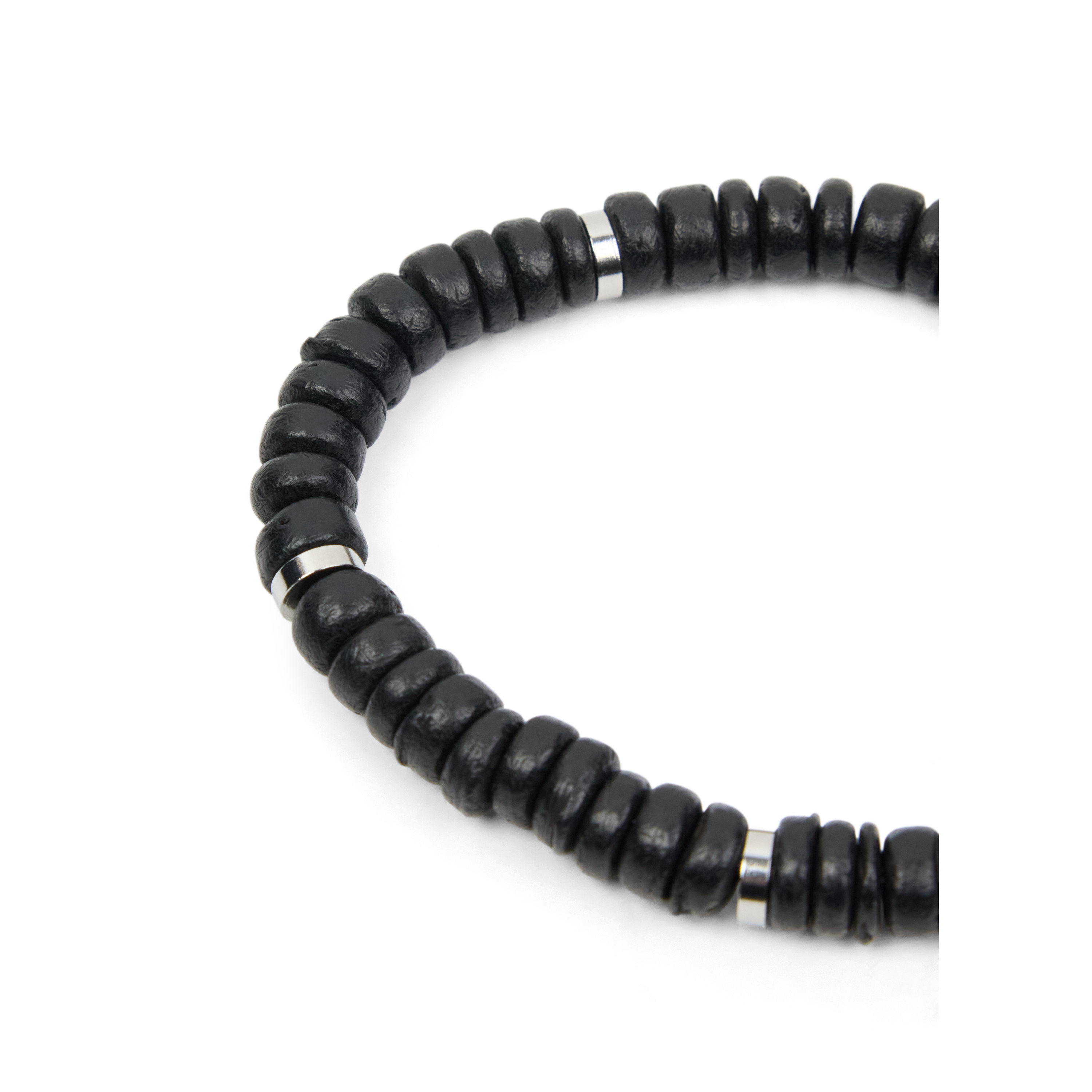 Black Beaded Stretch Bracelet