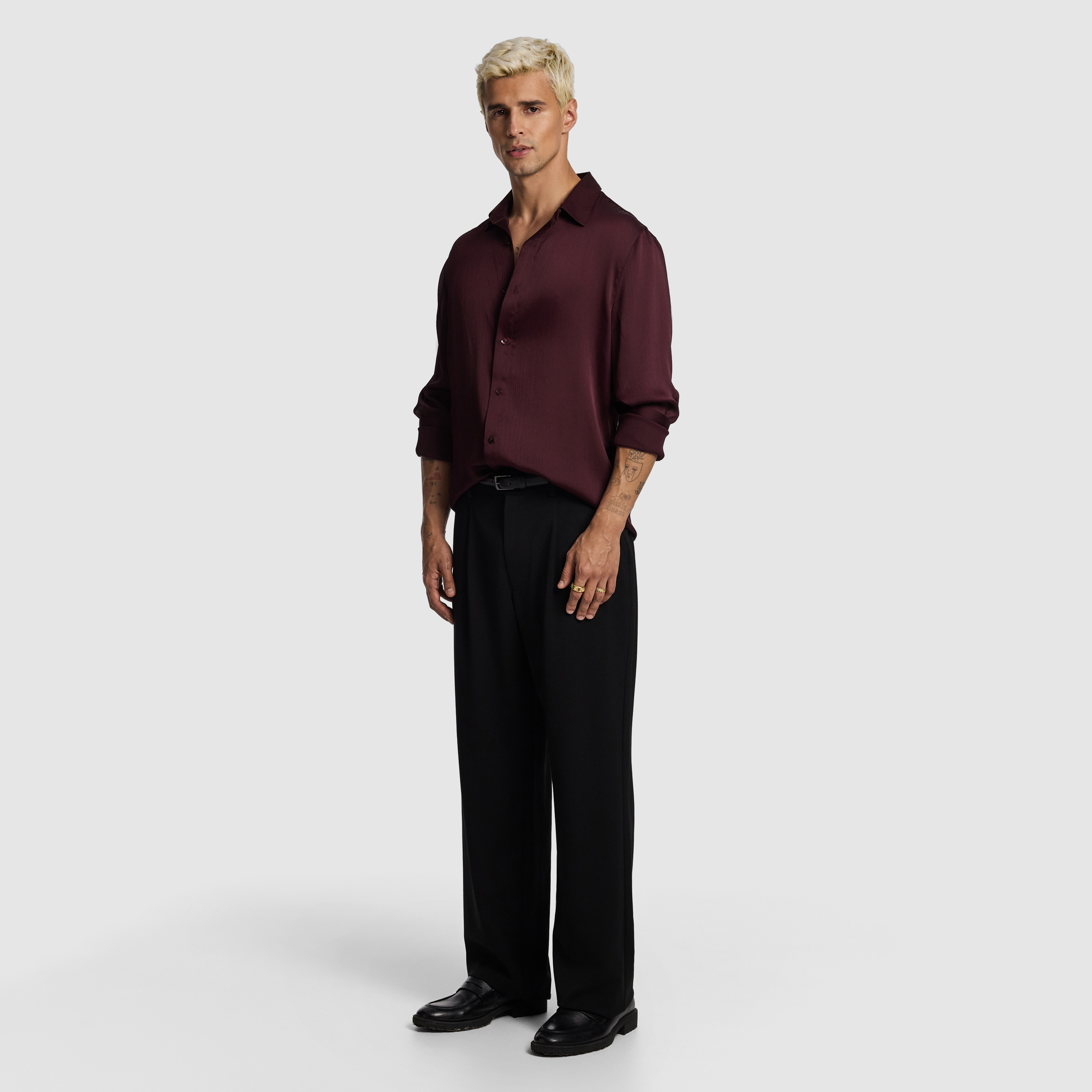 Burgundy Zeus Textured Shirt