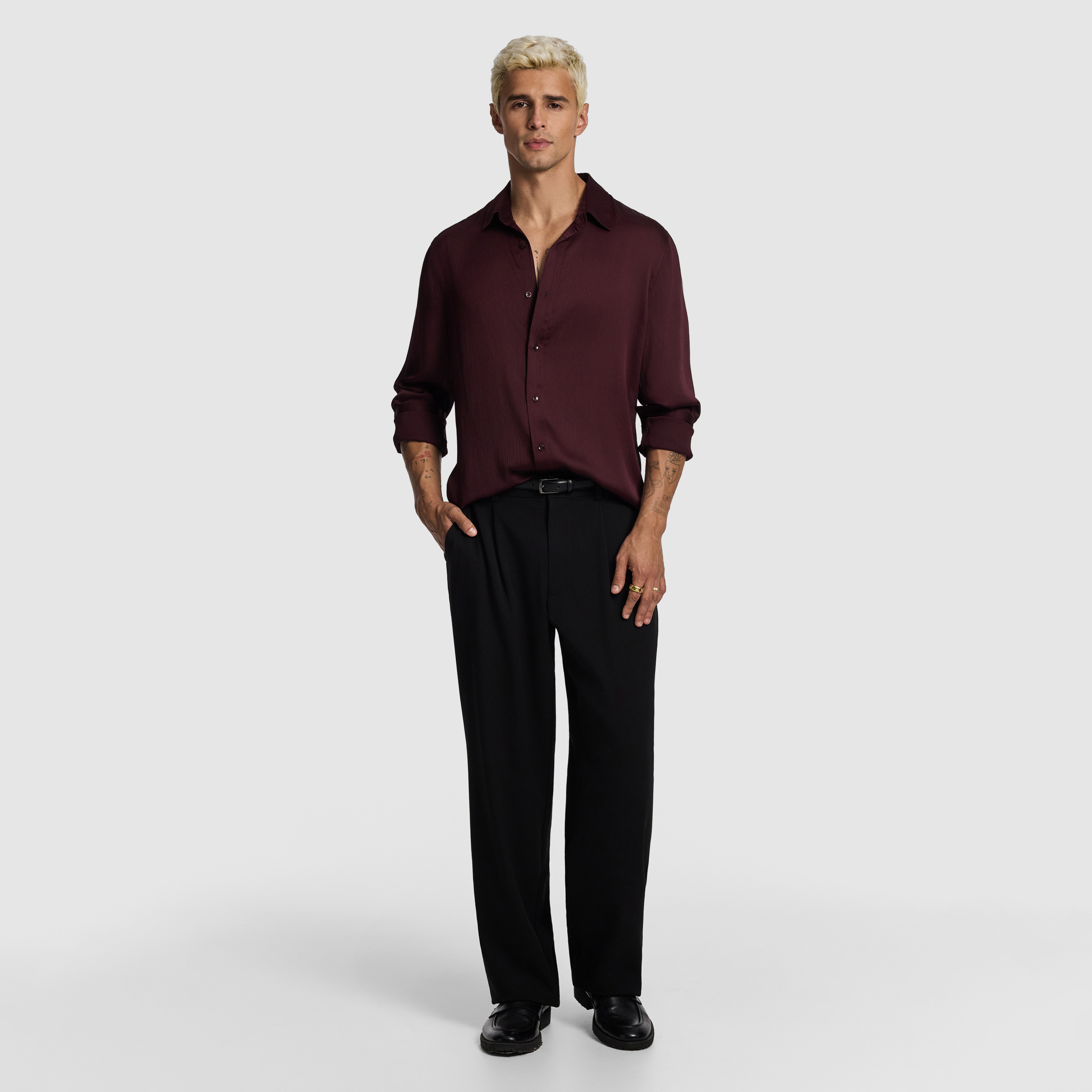 Burgundy Zeus Textured Shirt