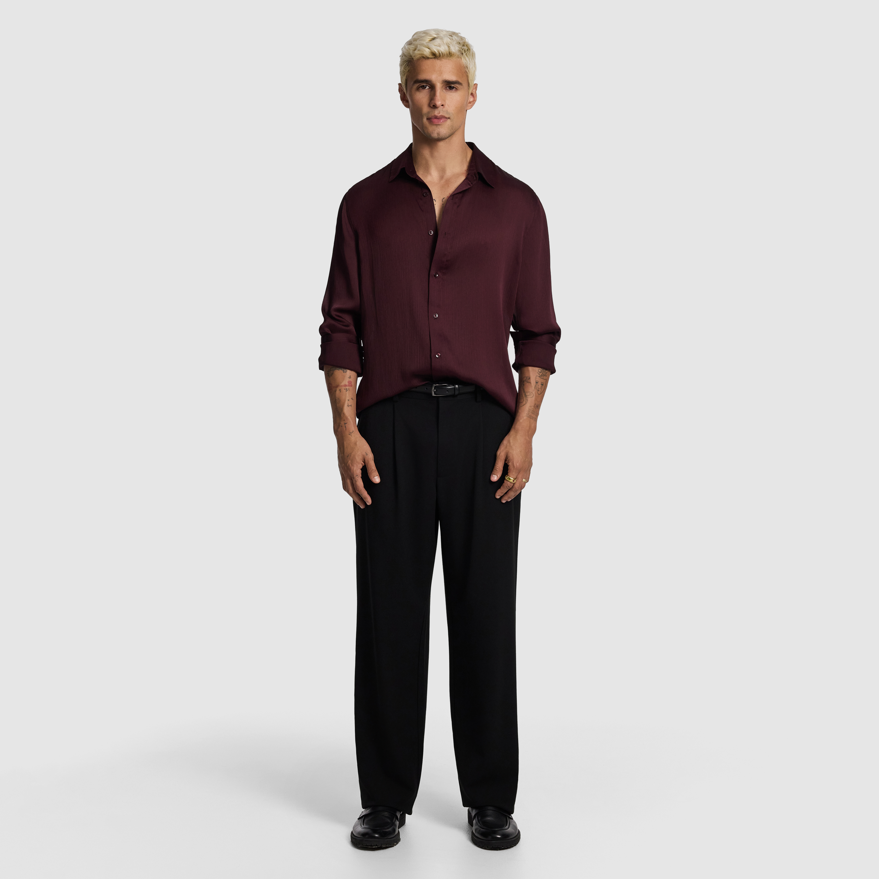 Burgundy Zeus Textured Shirt