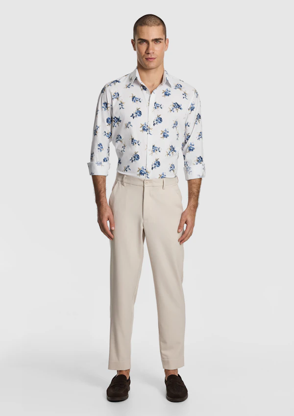 Navy Caspian Slim Floral Shirt