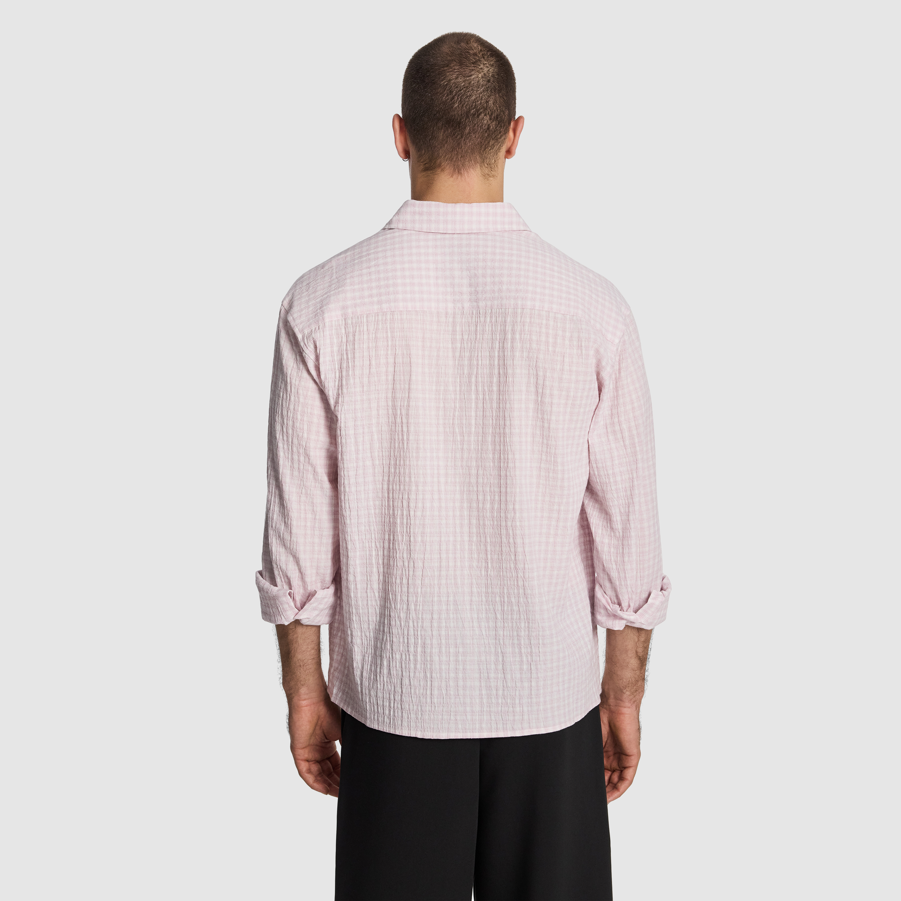 Light Pink Milano Textured Check Shirt