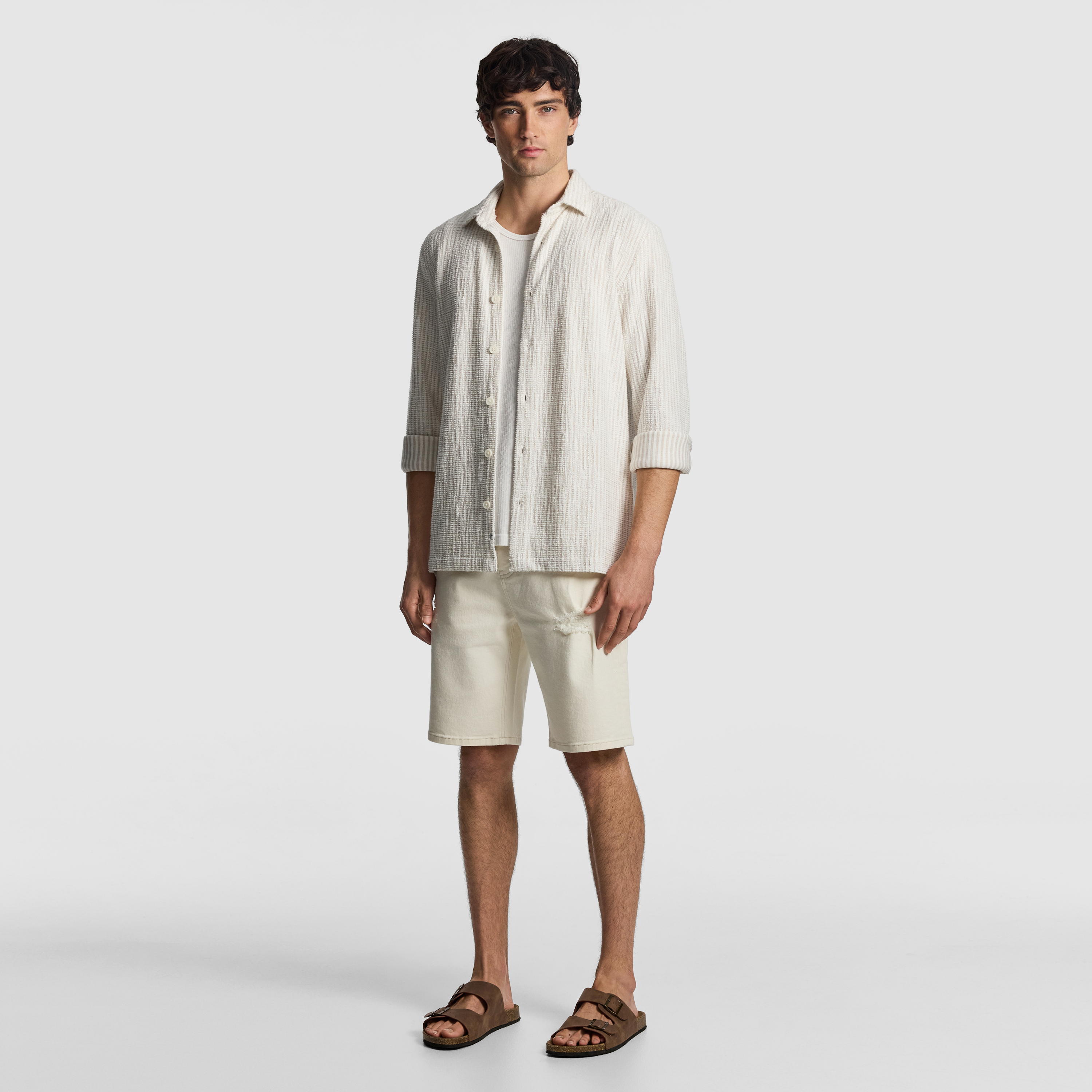 Natural Axis Stripe Textured Shirt