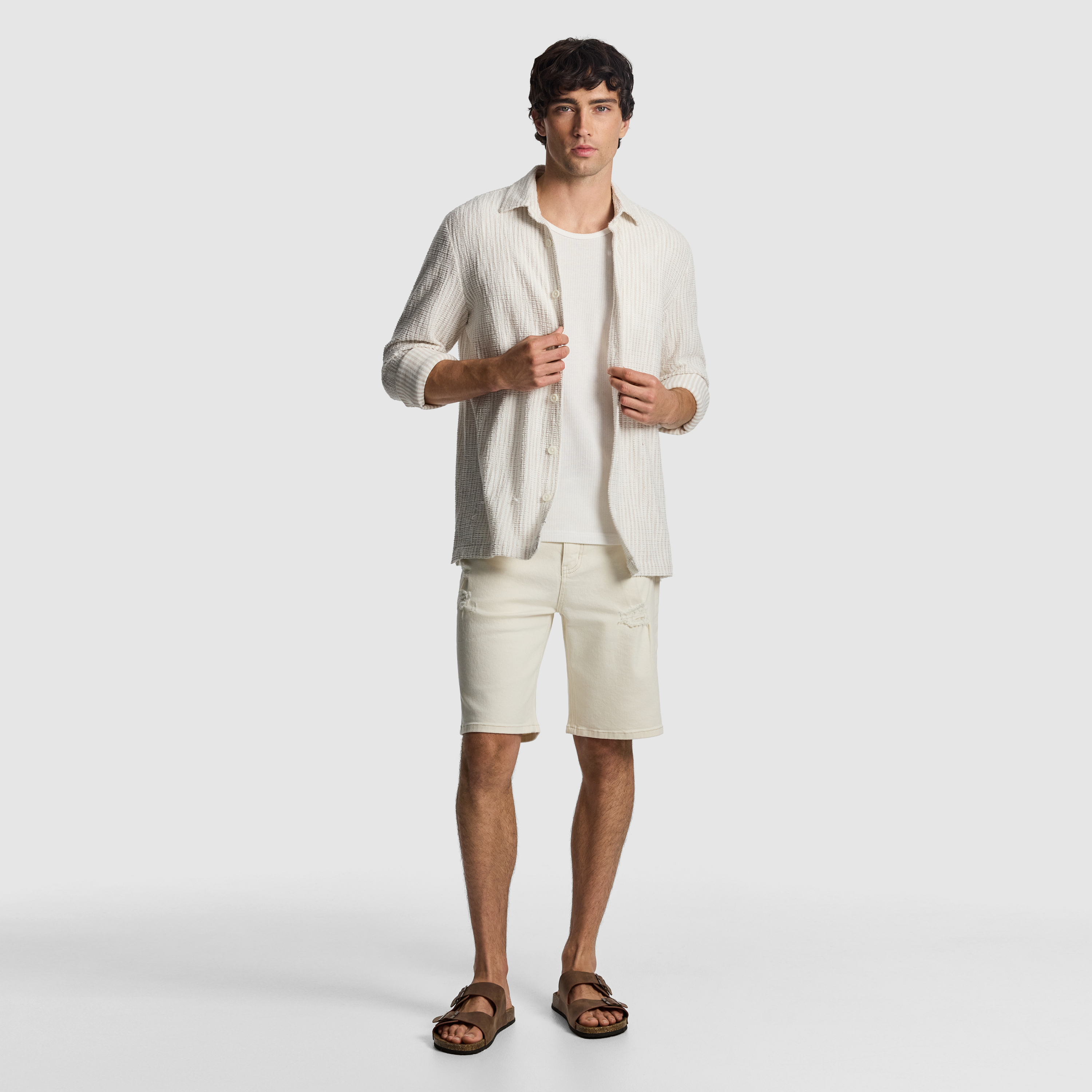 Natural Axis Stripe Textured Shirt
