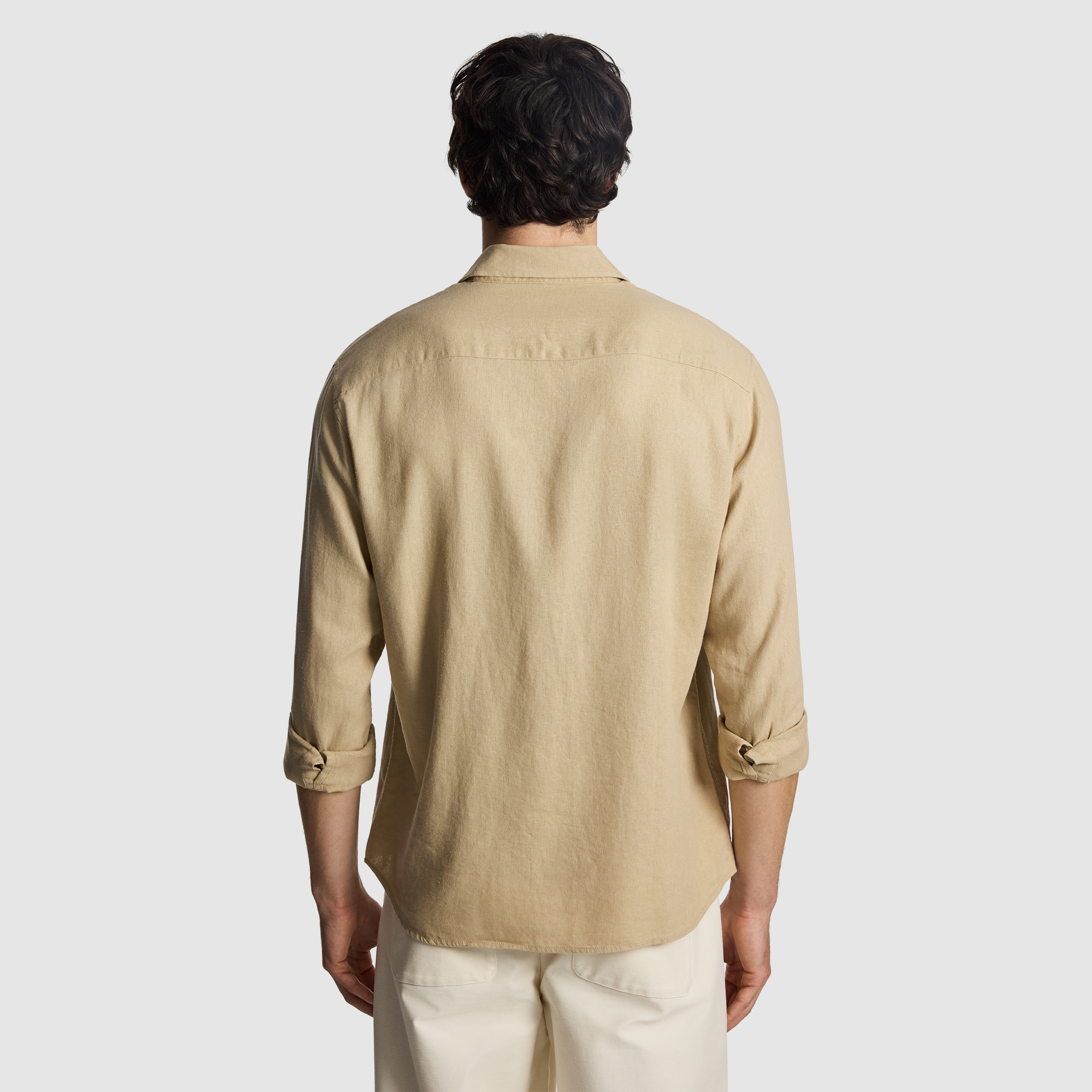 Camel Holloway Linen Blend Shirt