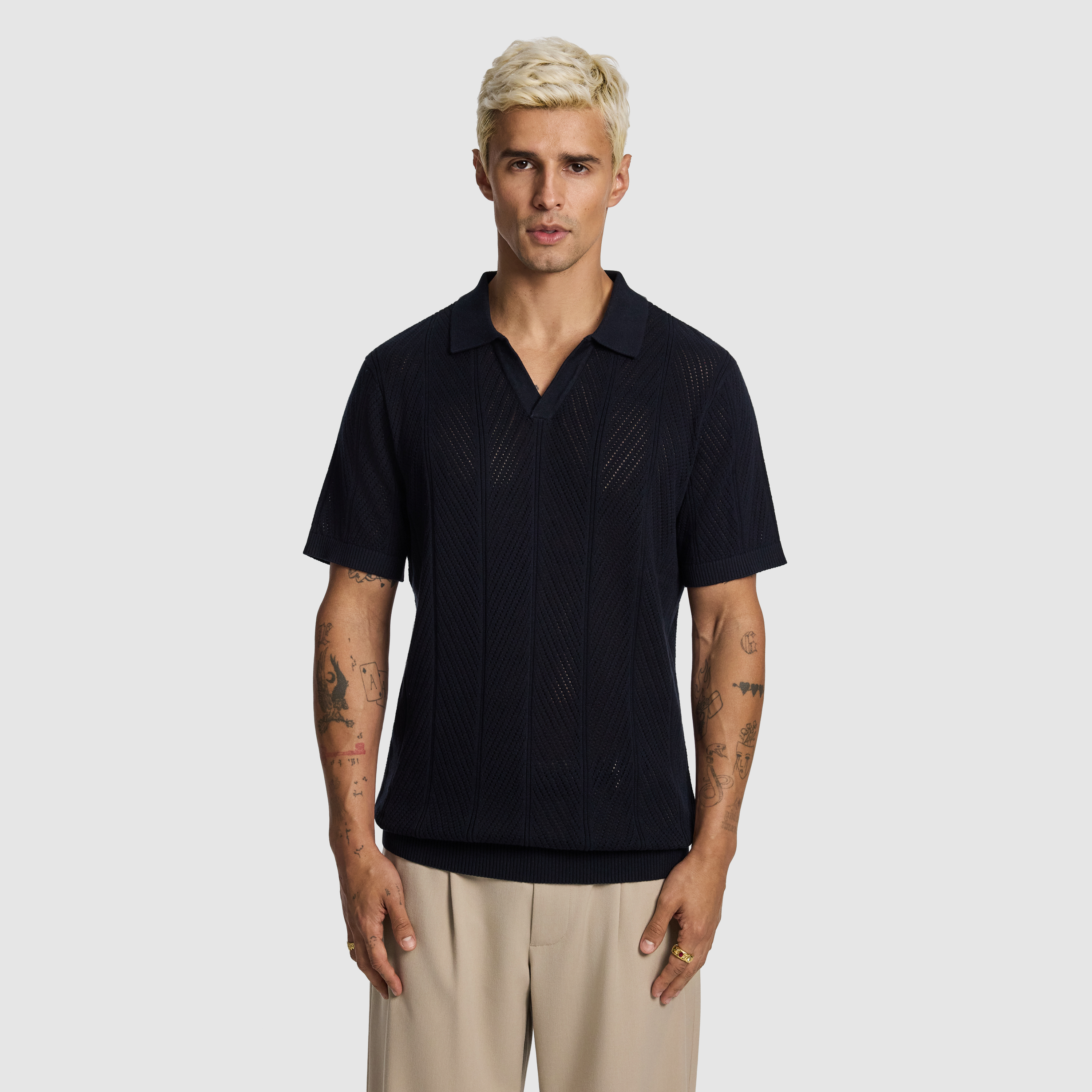 Edmund Knitted Polo Shirt