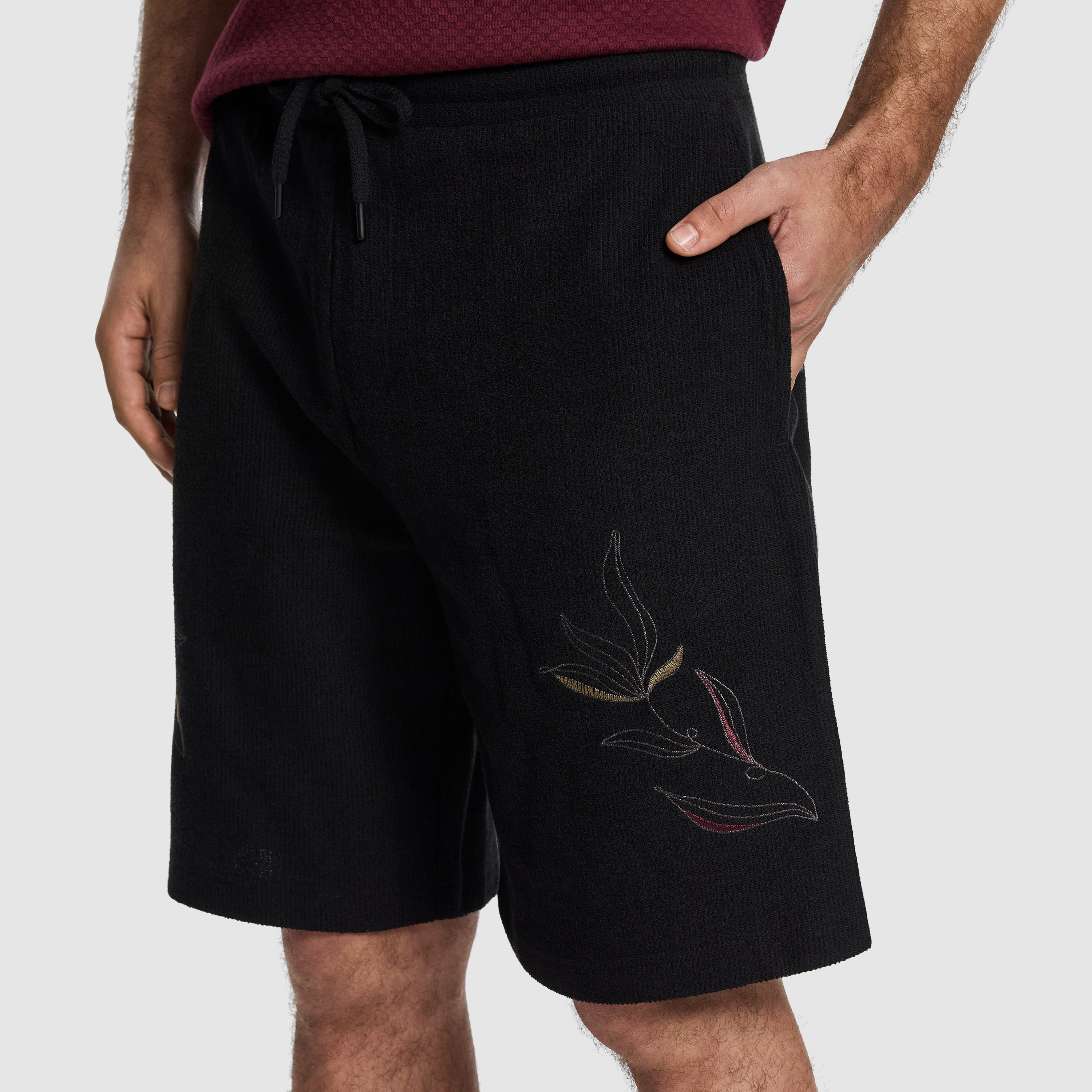 Black Rio Embroidered Short
