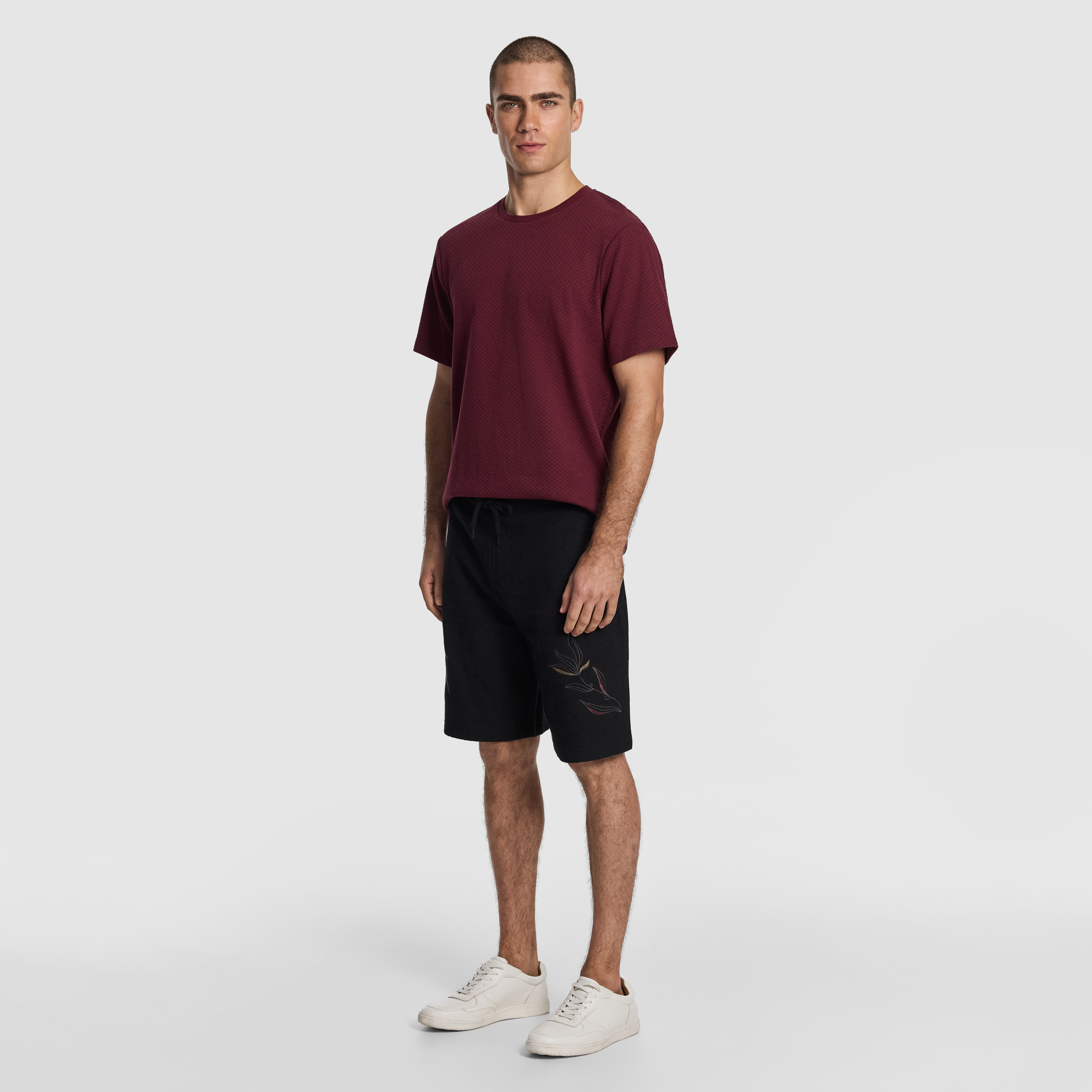 Black Rio Embroidered Short